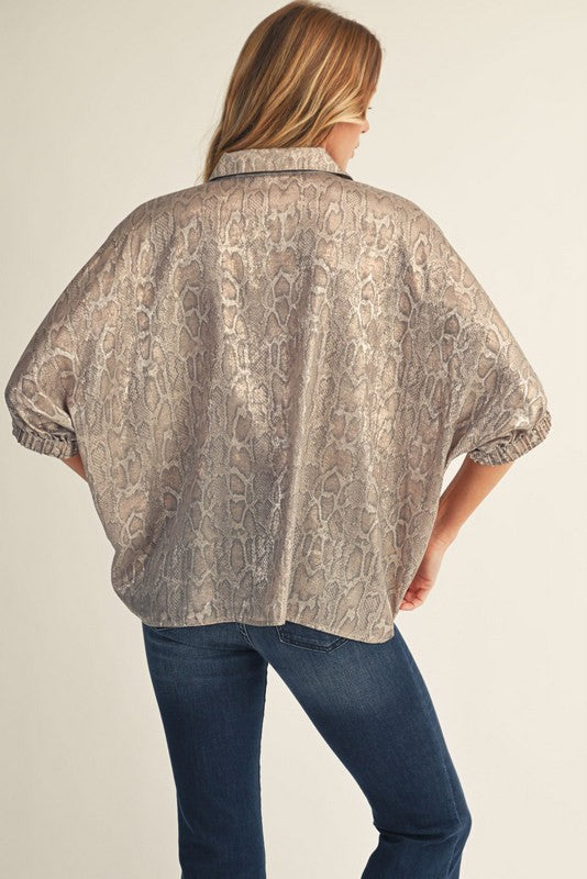 Kallie Metallic Top Gold