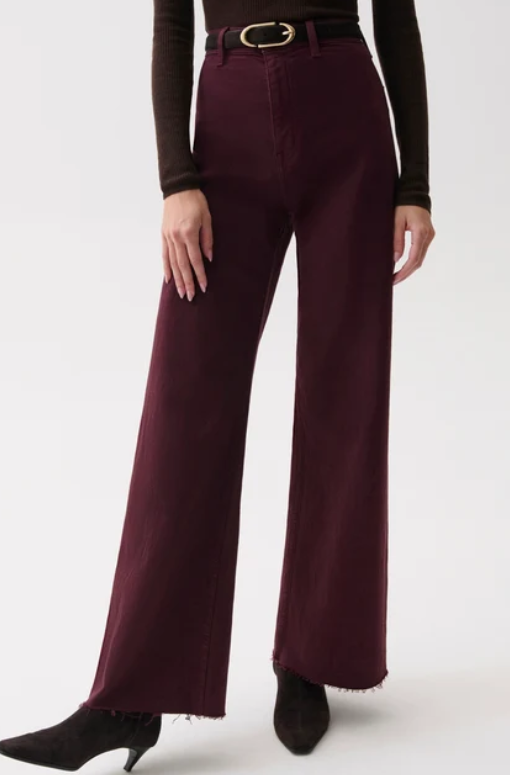Penny High Rise Wide Leg Claret