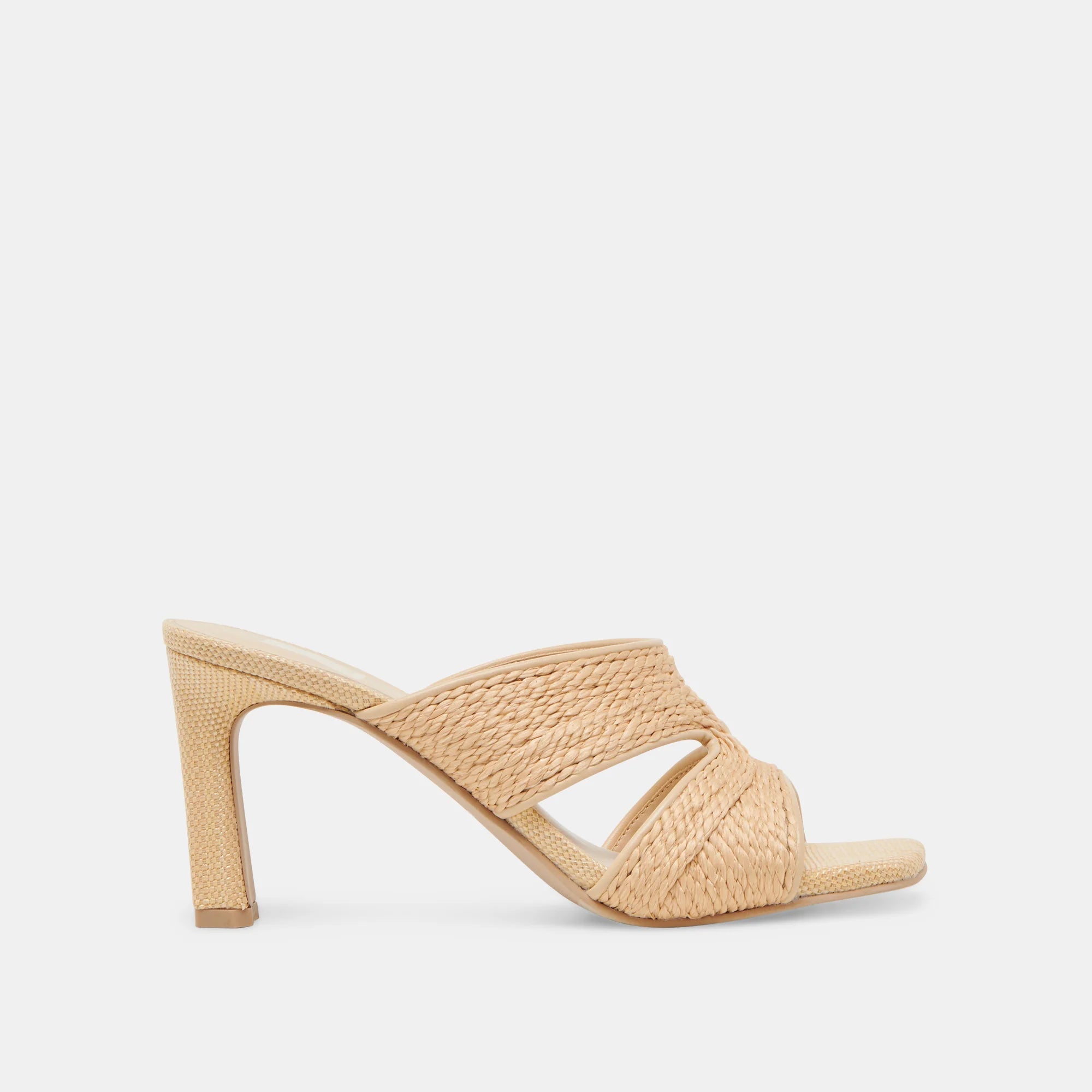 Square Toe Heel LT. Nat Raffia