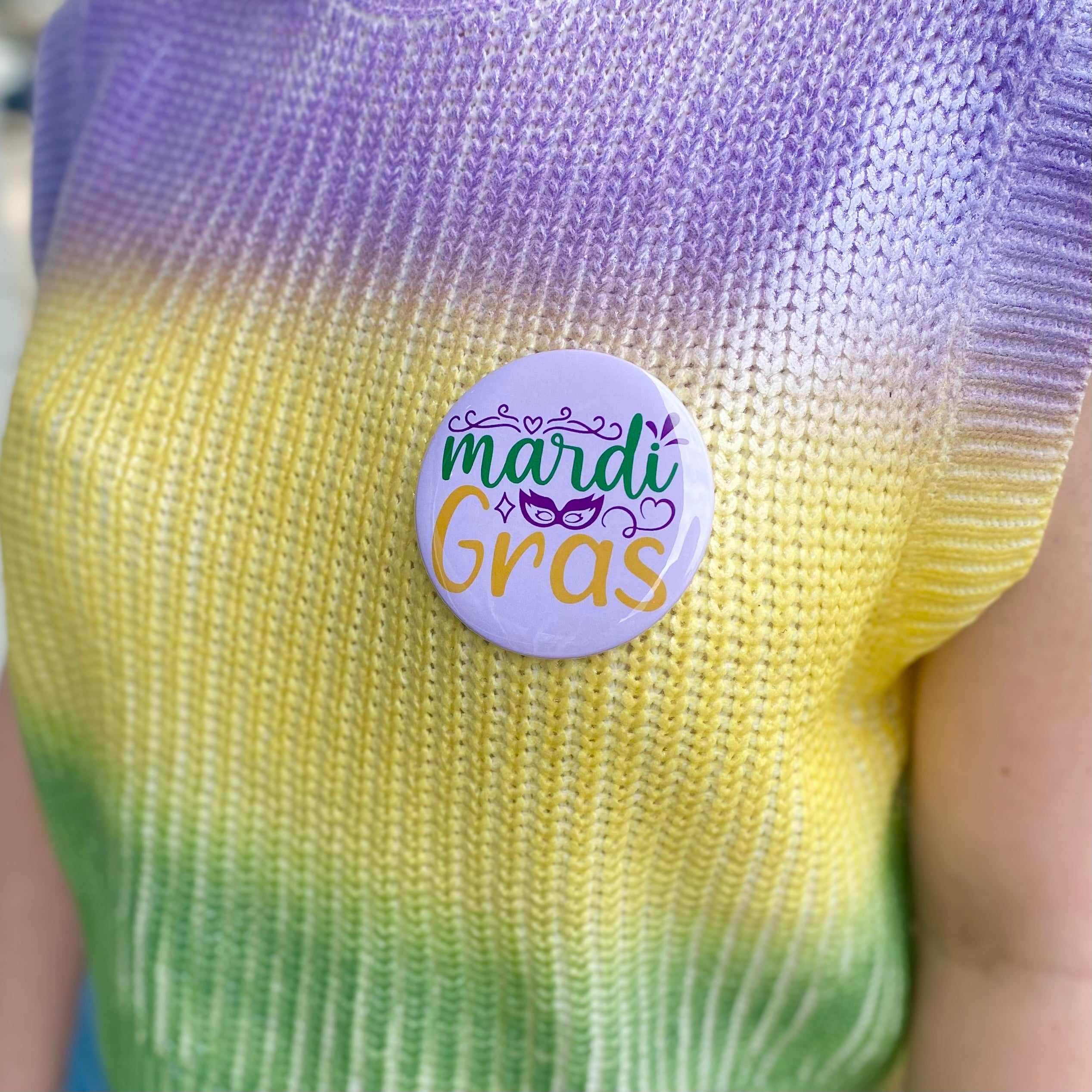 Mardi Gras Script Pin