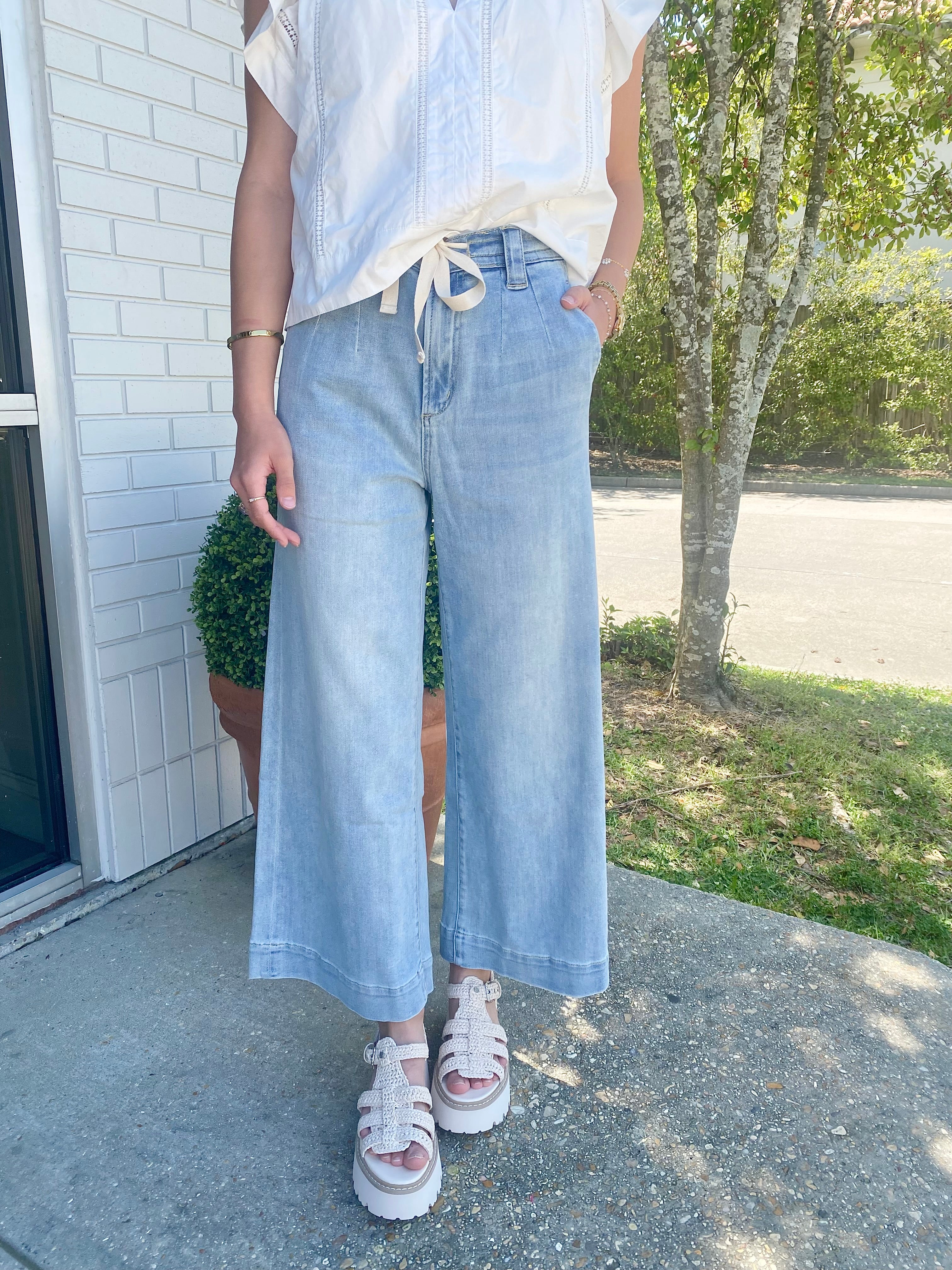 Tilly Tie Front Denim Pants