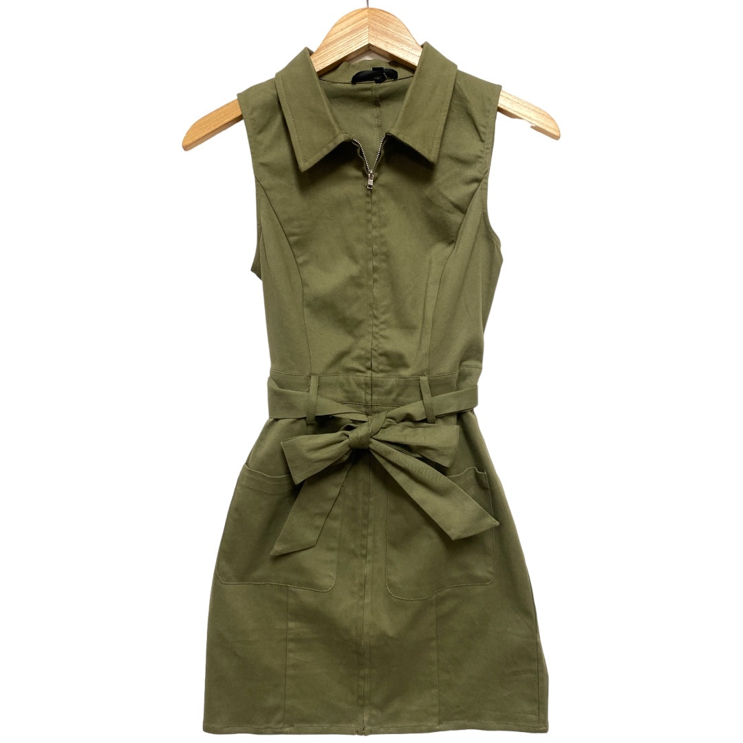 Twill Zipper Dress Green