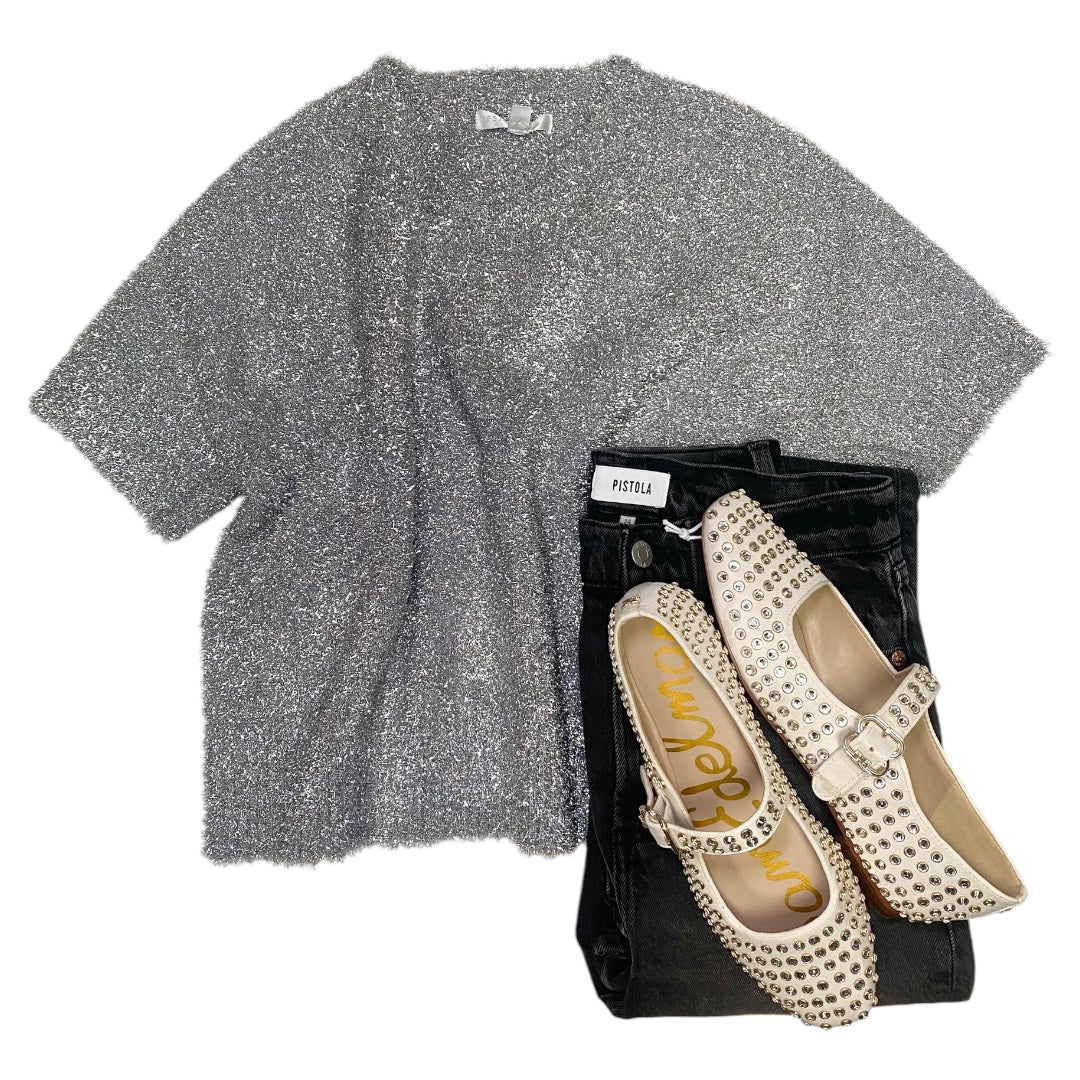 Eyelash Sparkle Sweater Silver