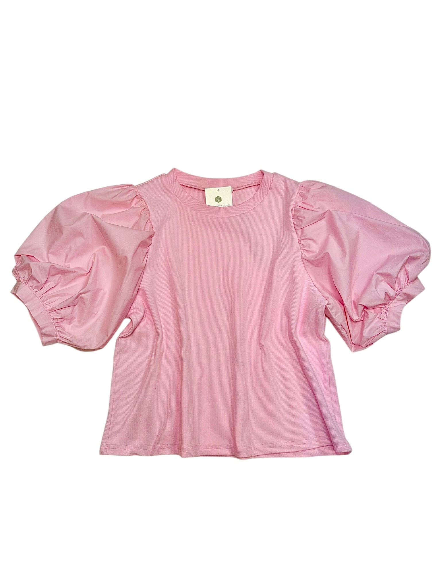 Cora Rib Knit Top LT. Pink
