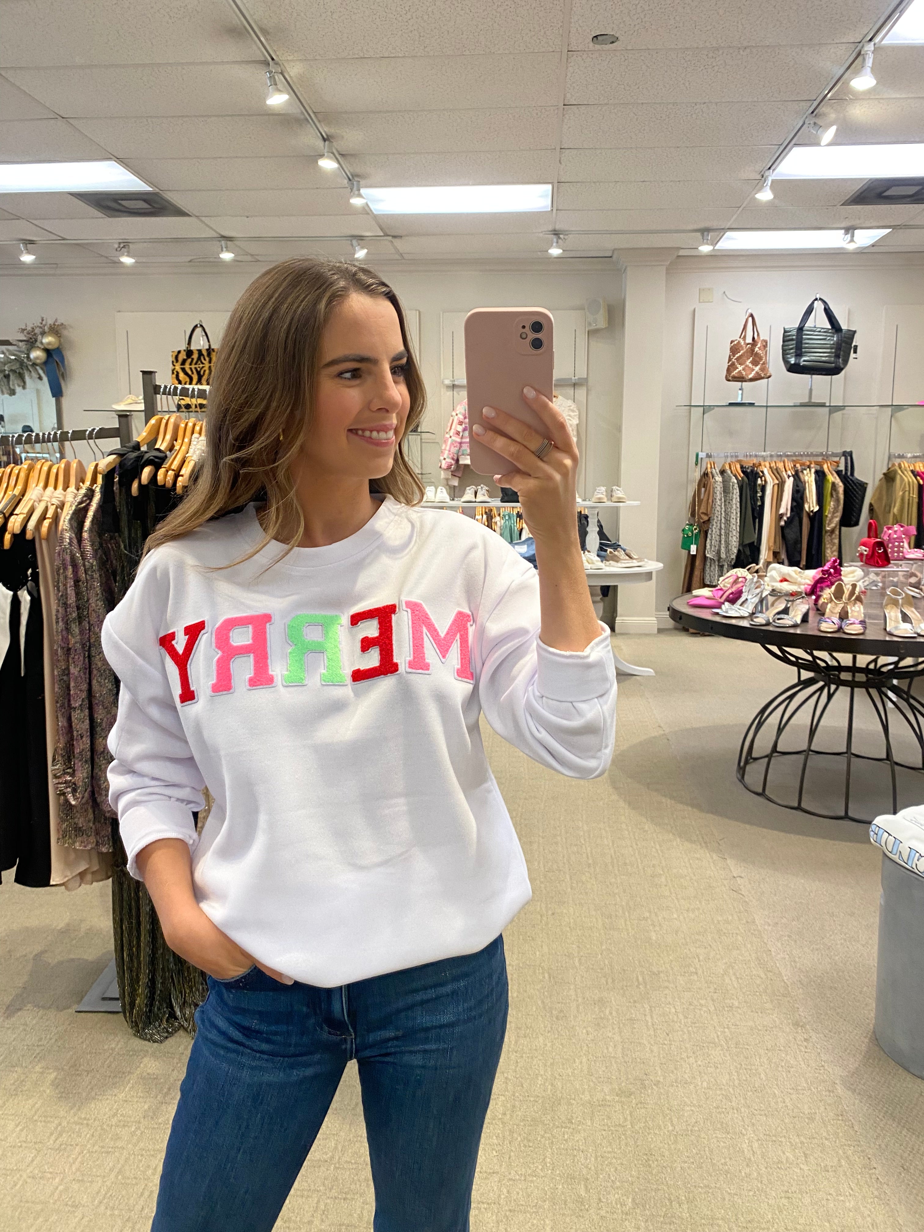 Merry Sweatshirt White