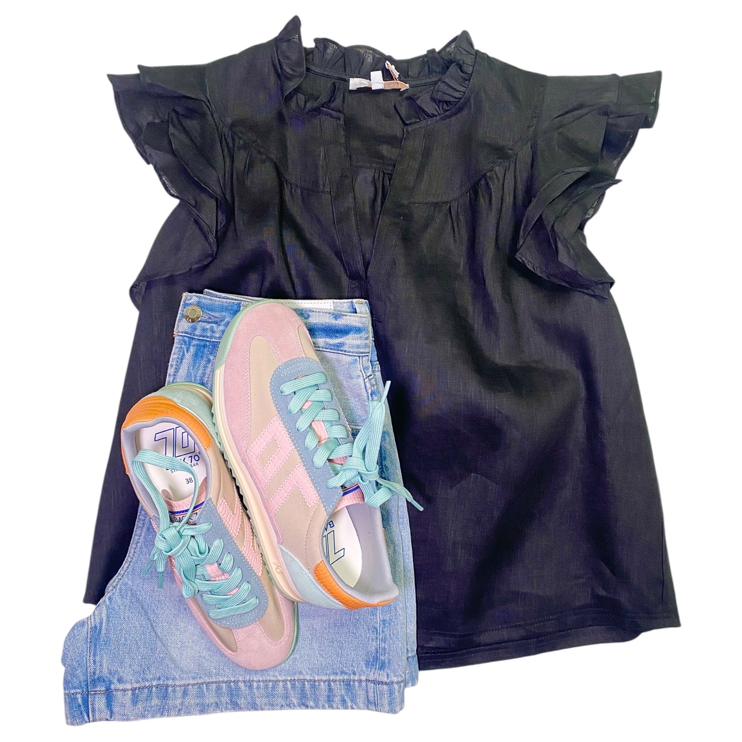 Gaia Ruffled Blouse Black