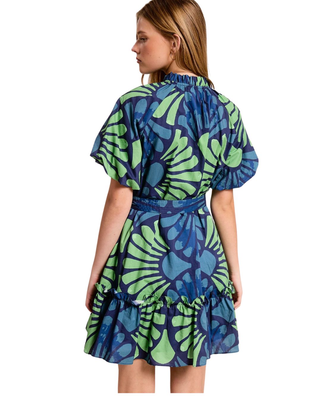 Elvis Dress Navy Green
