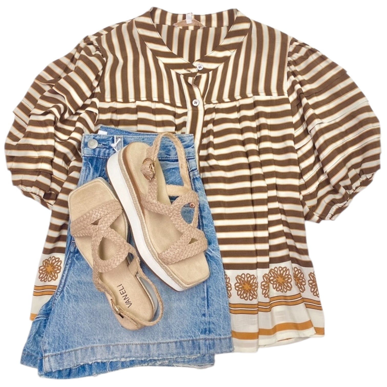 Nikki Top Cream Brown