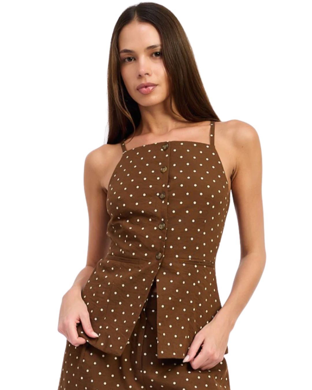 Stella Vest Brown/Ecru