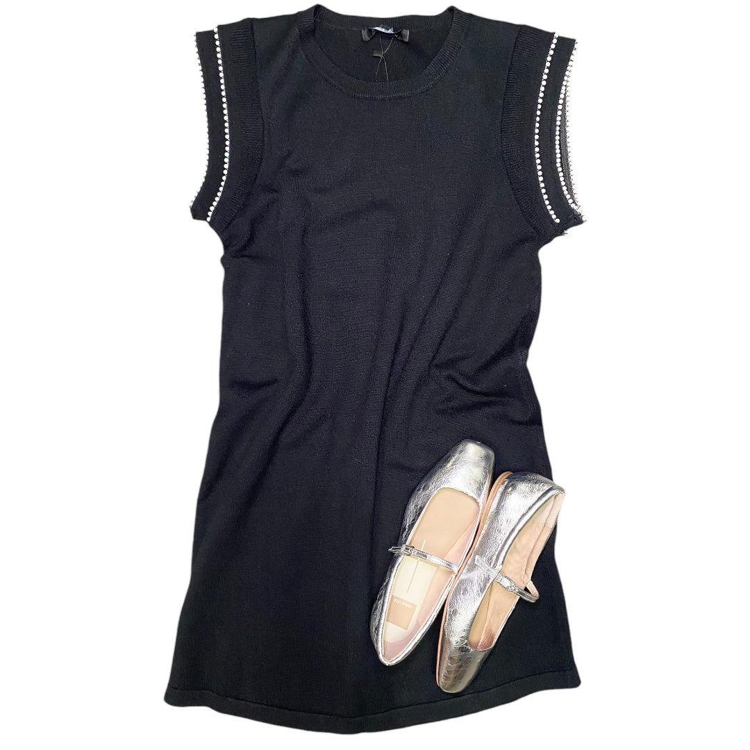 Lynn Pearl Trim Sweater Dress Black