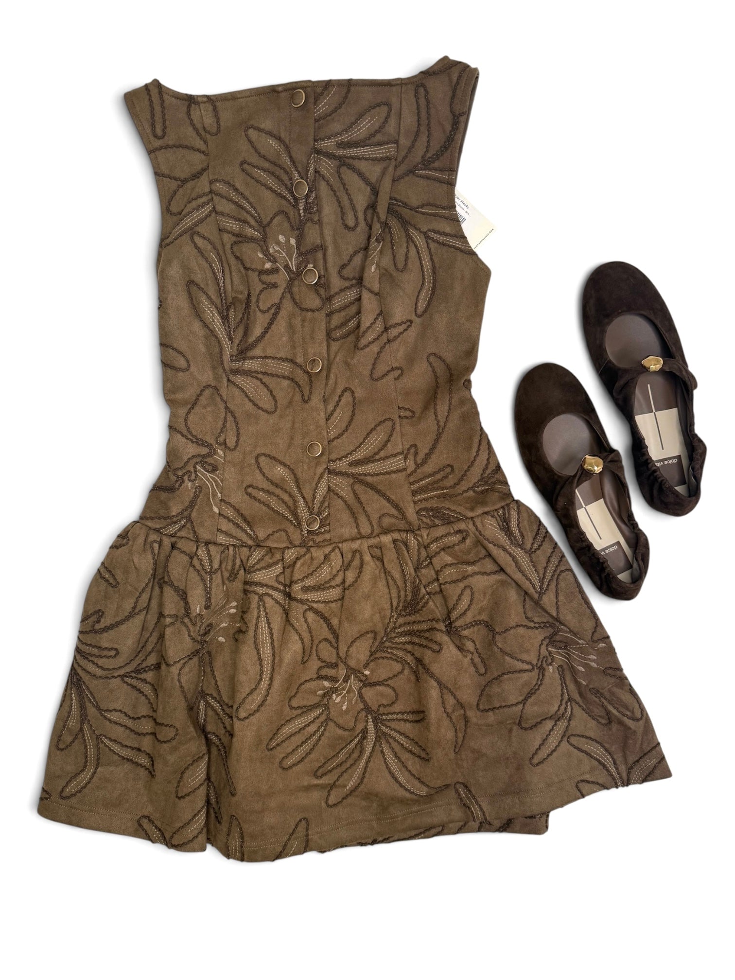 Molly Button Down Mini Dress Brown