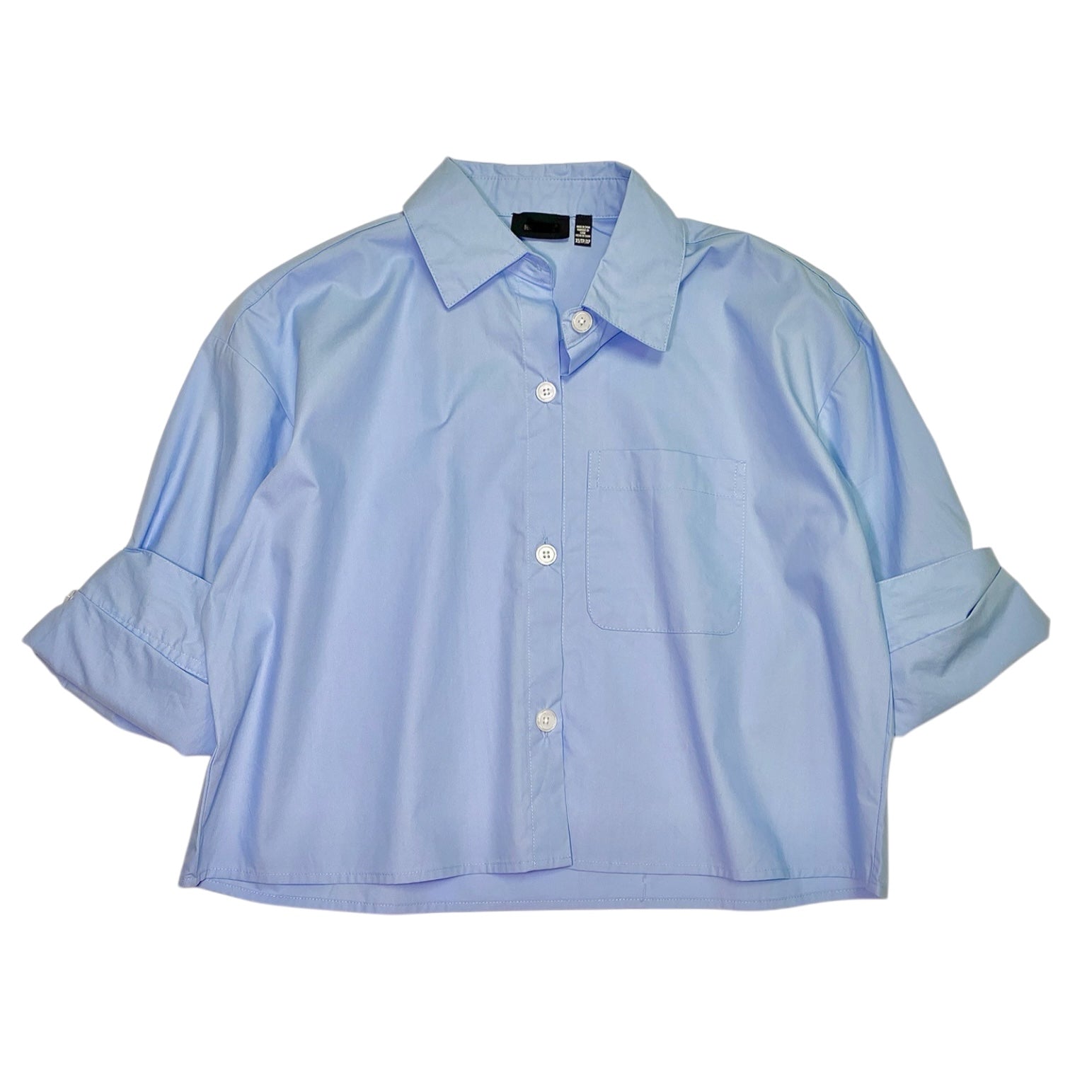 Kerwin Crop Button Down Blue