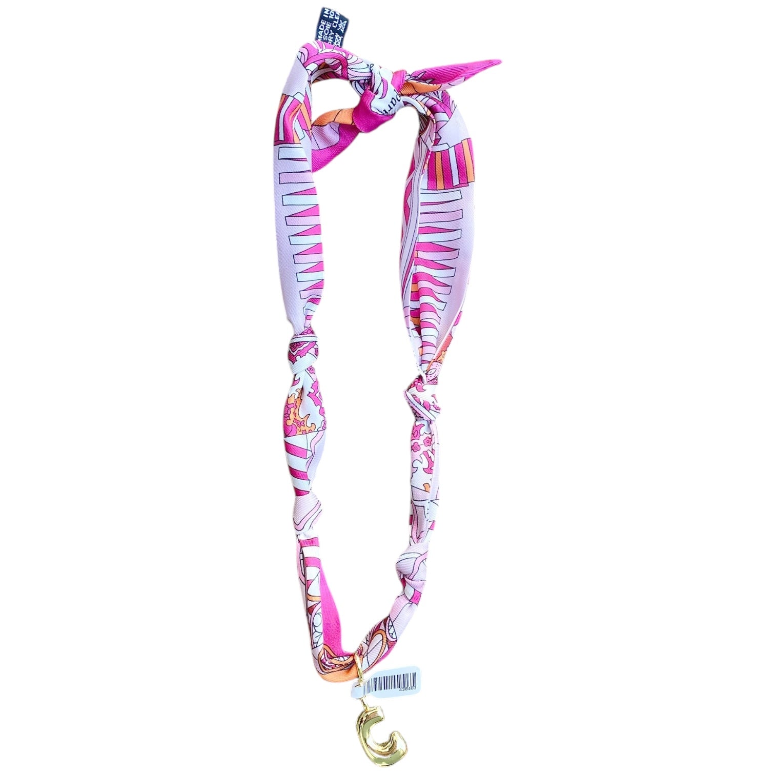 Initial Scarf Necklace