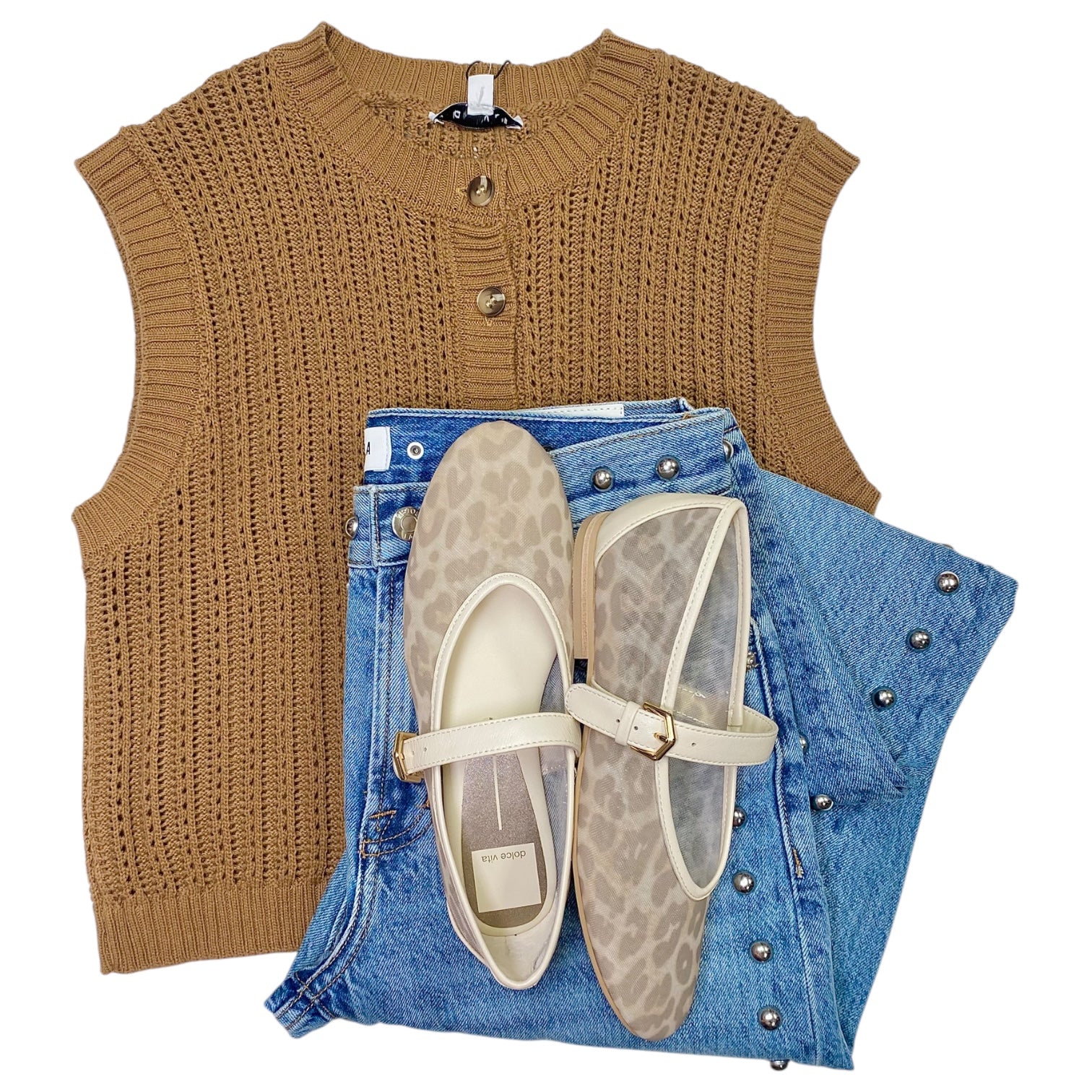 Buttondown Crochet Vest Brown
