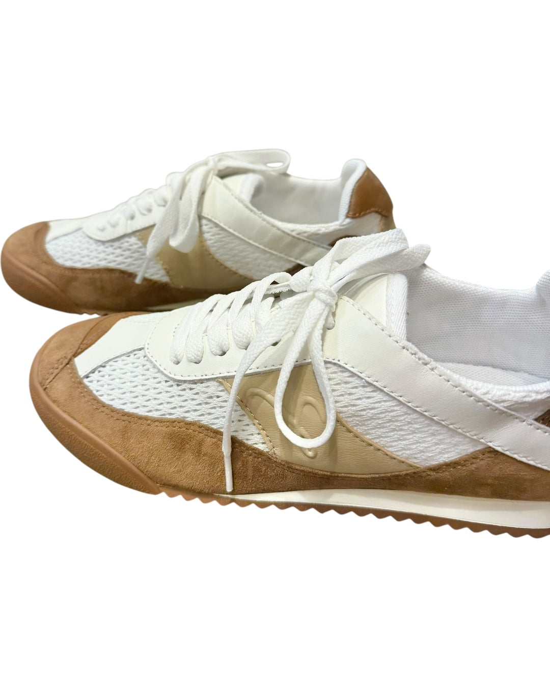 Suede Combo Laceup Sneaker White Barbell/Cuoio