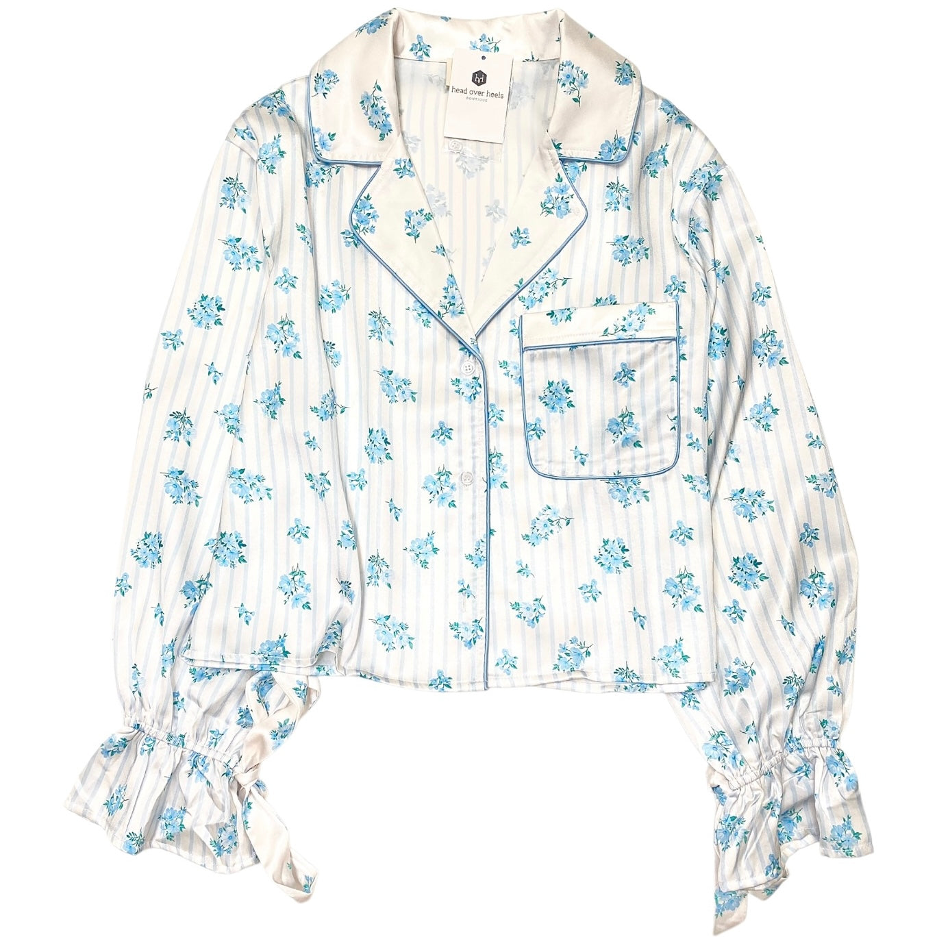 Mavis Pajamas White/LT Blue