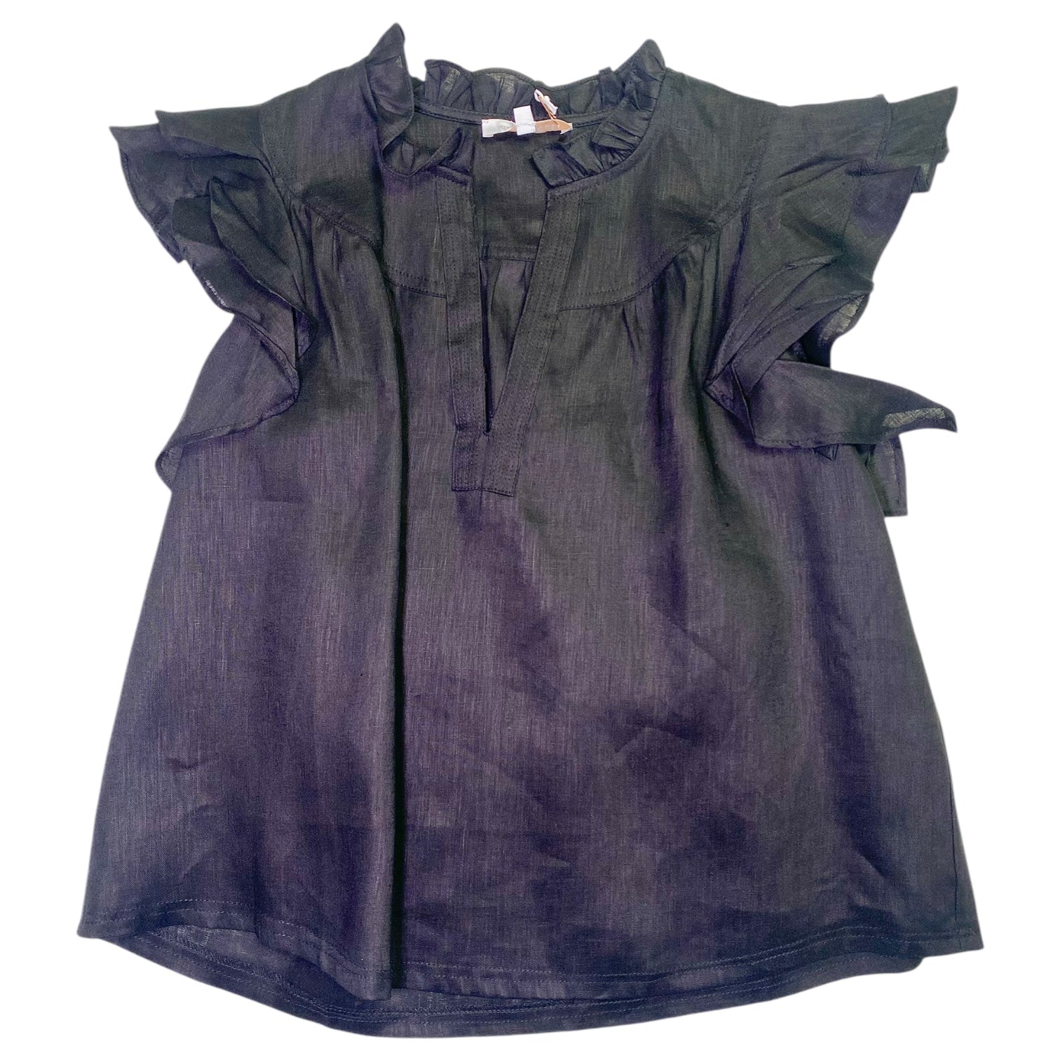 Gaia Ruffled Blouse Black