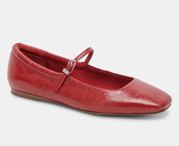 Crinkle Ballet Flat Red
