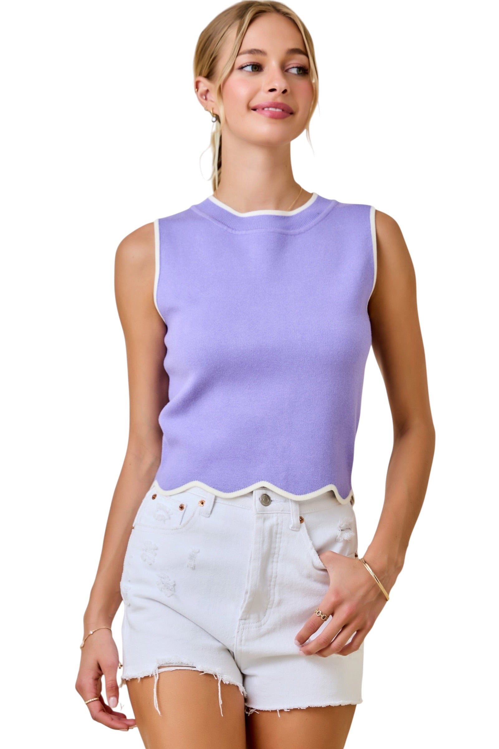 Elle Sweater Top Lavender
