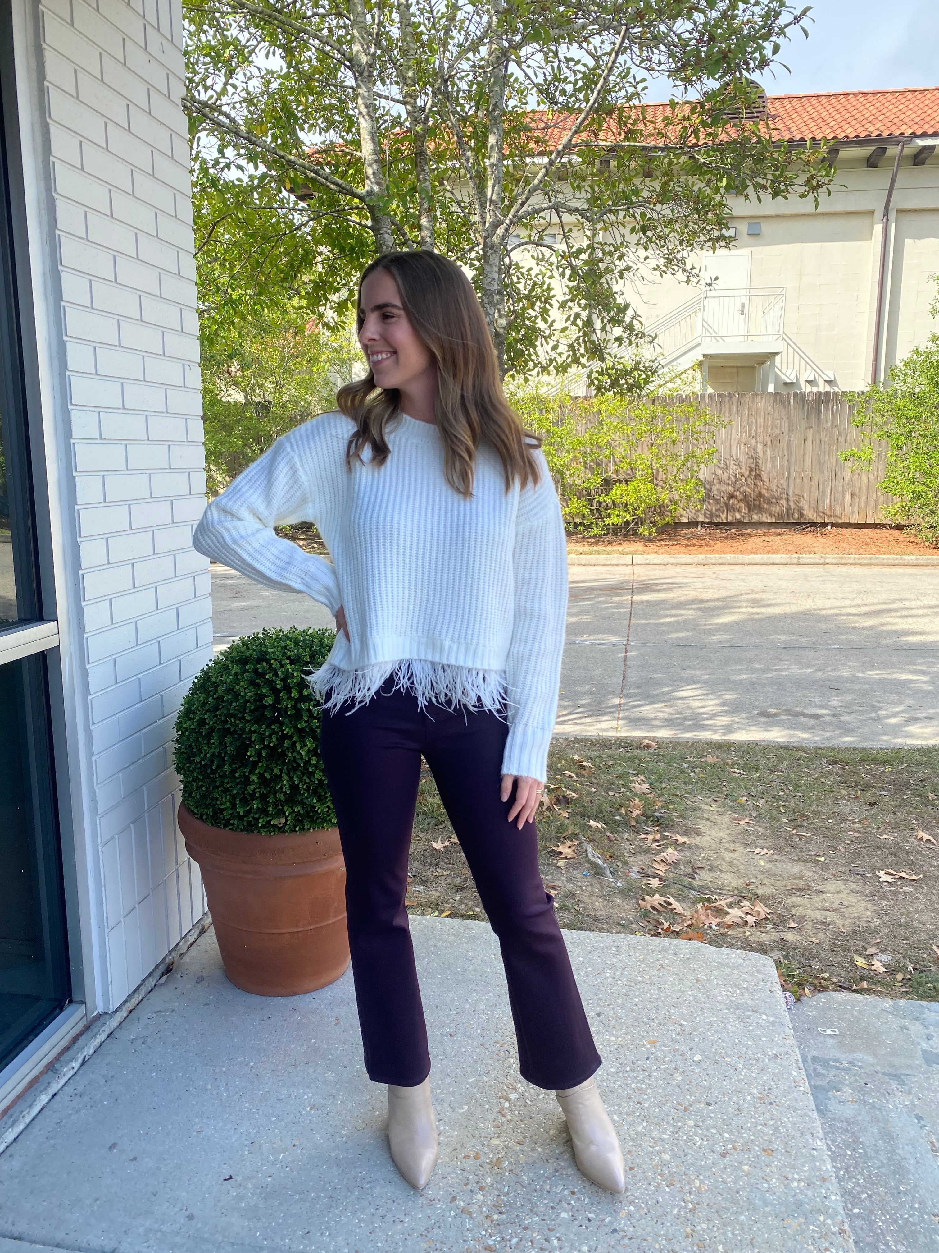 Lennon Crop Flare - Coated Amethyst