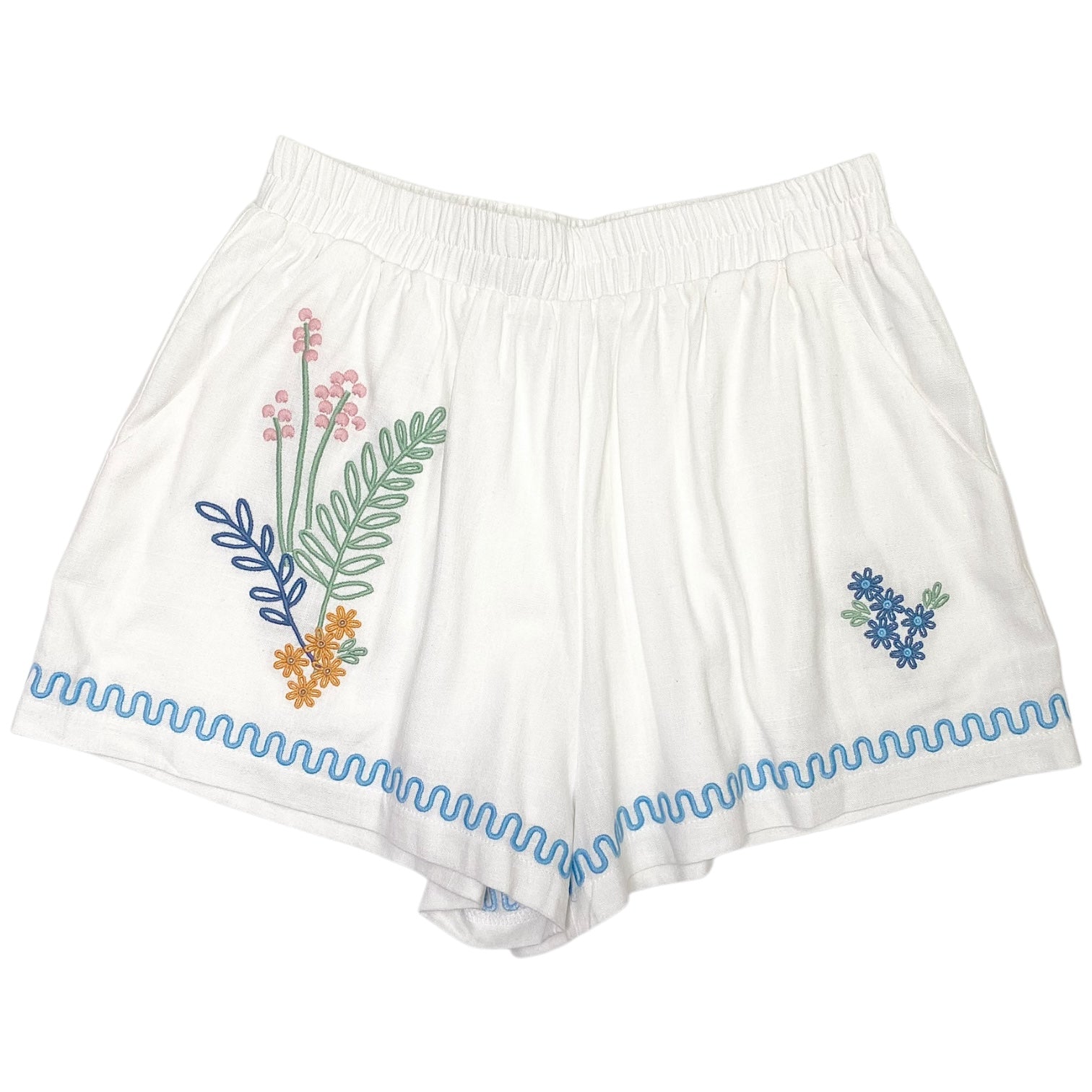 Button Down Shorts Set Off White