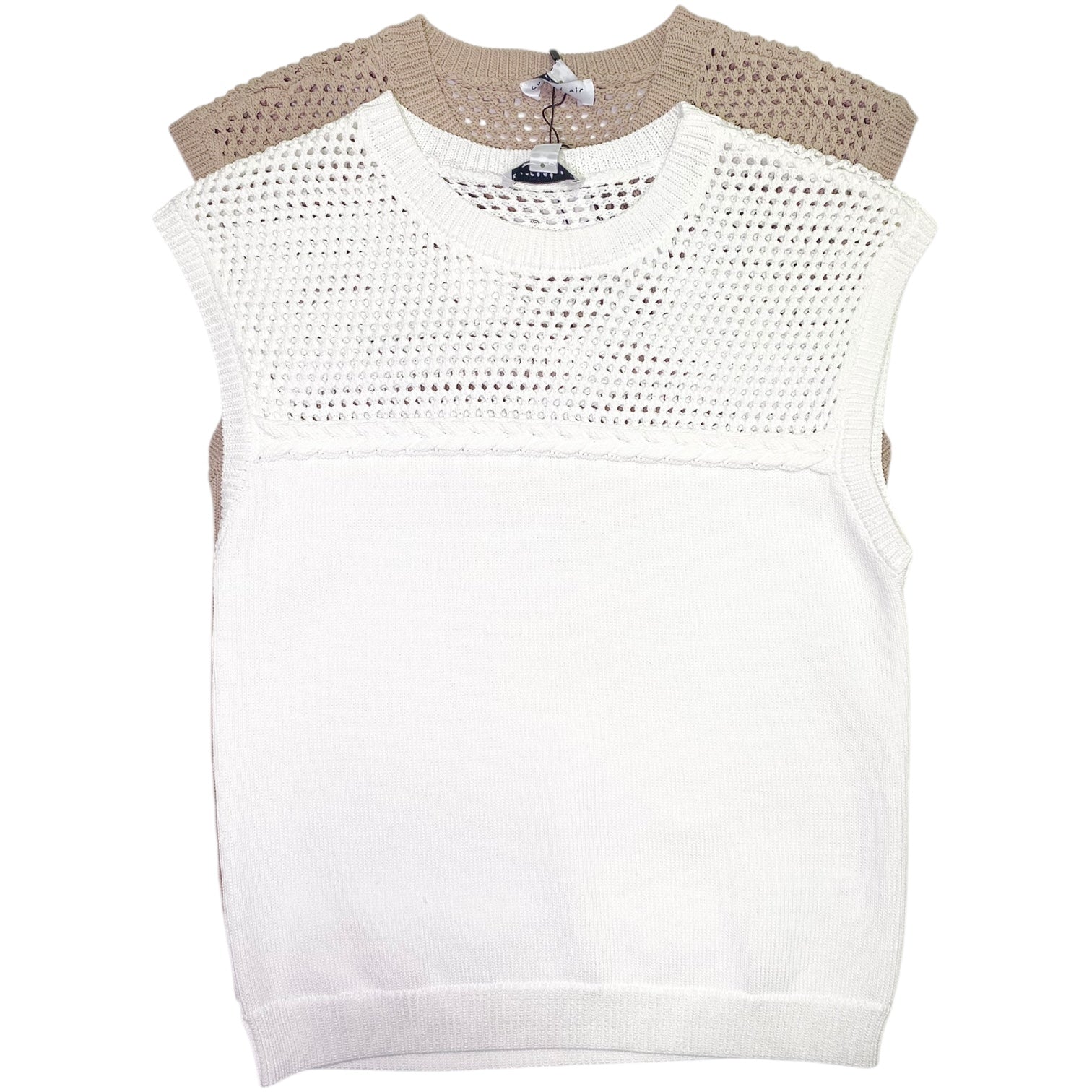 Round Neck Sweater Tank Top Mocha