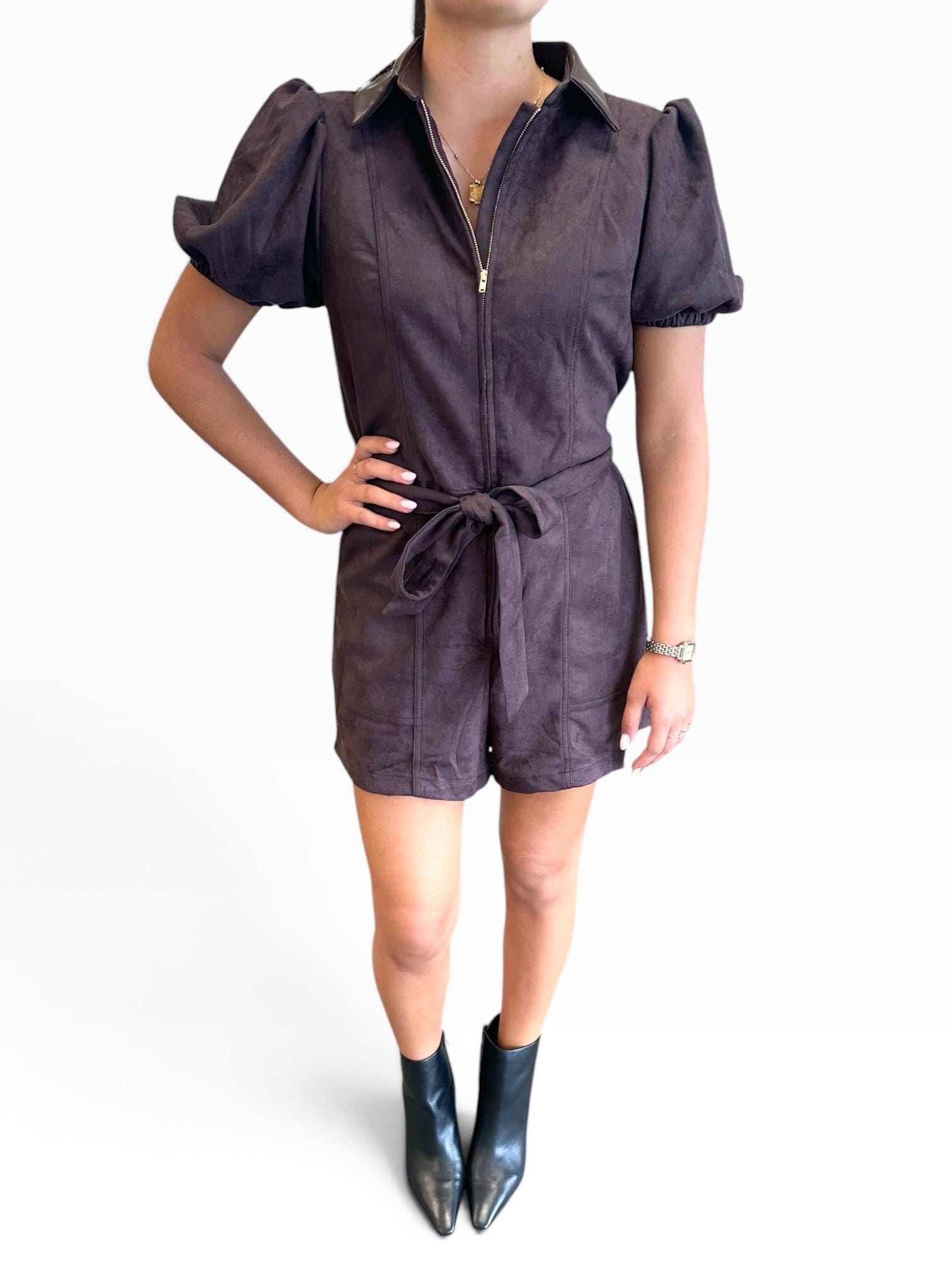 Seraphina Romper Brown