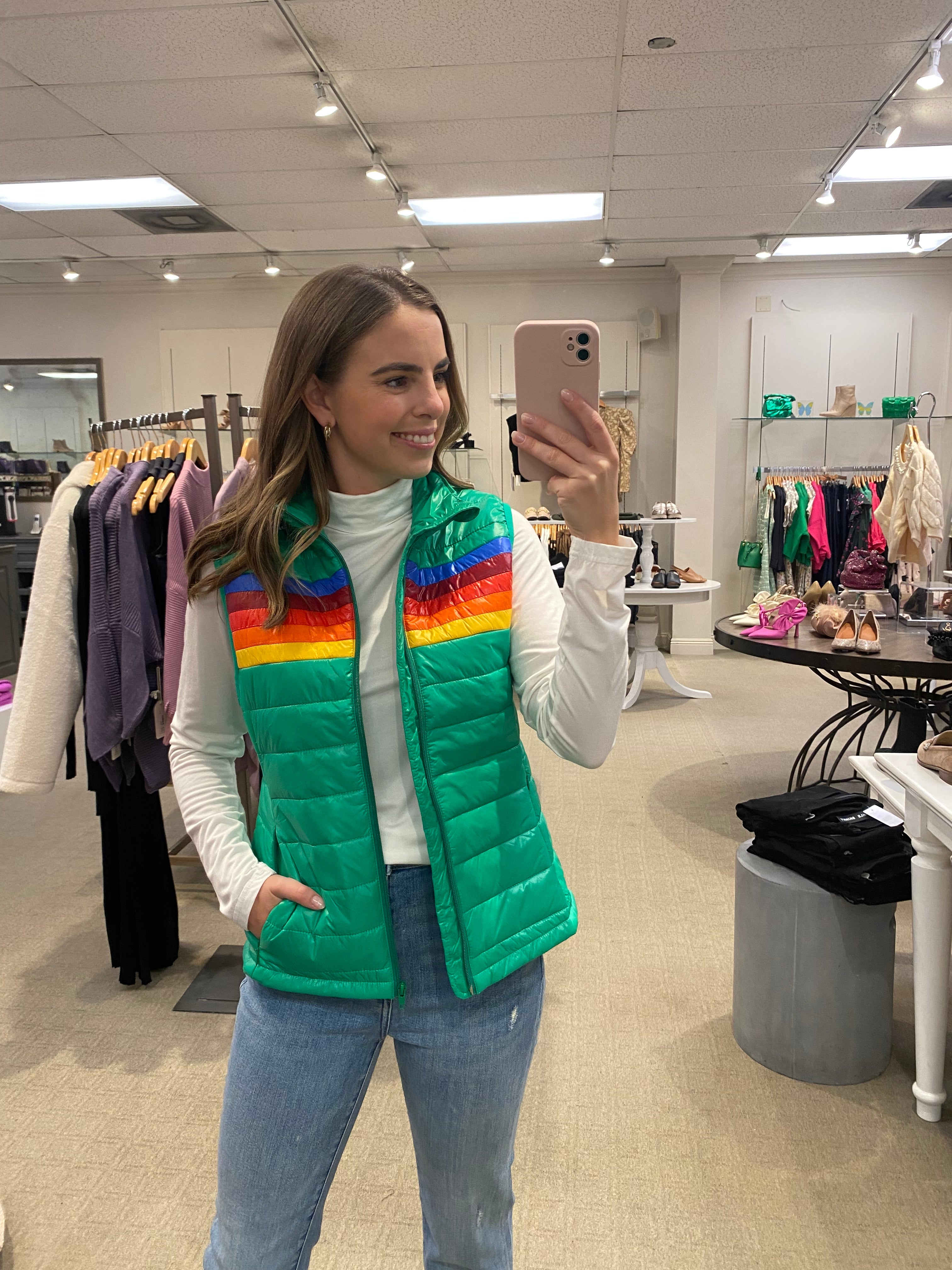 Multicolored Puffer Vest