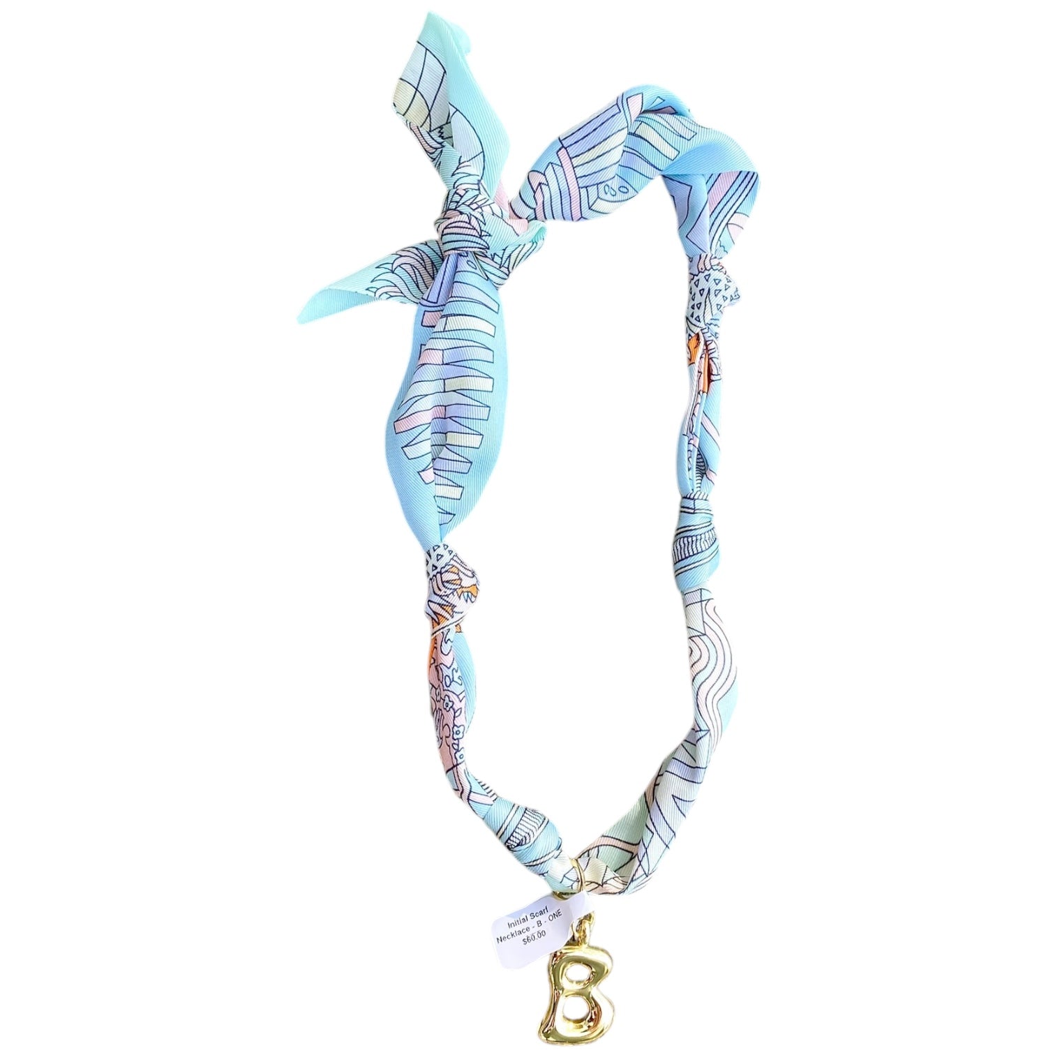 Initial Scarf Necklace