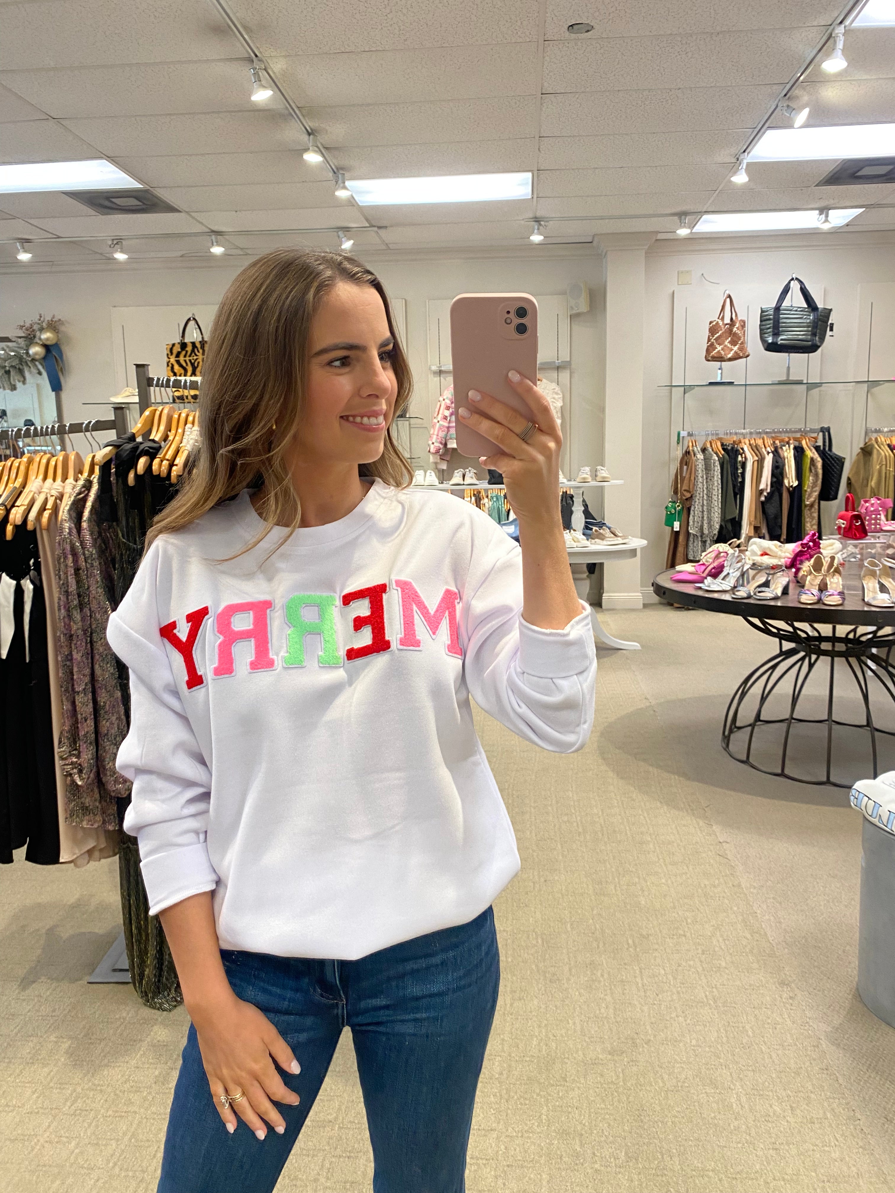 Merry Sweatshirt White