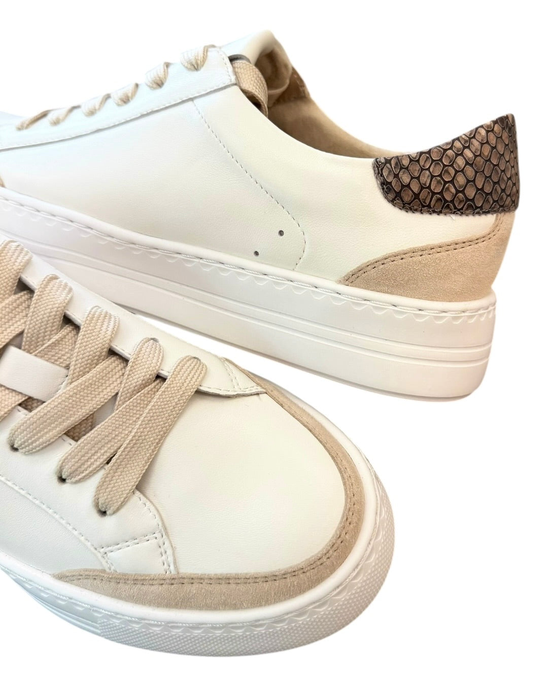 Laceup Sneaker White Perf Nappa