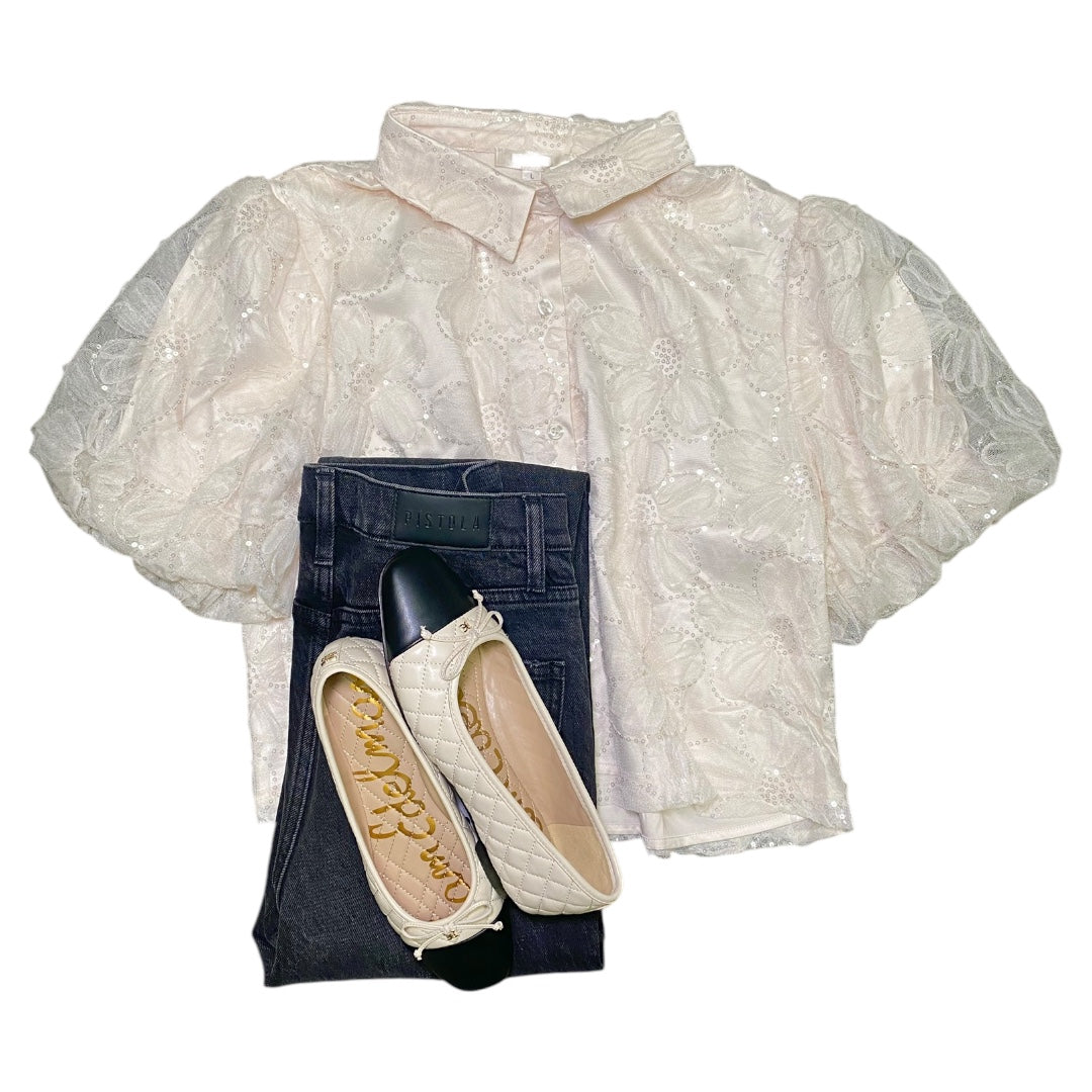 Dalma Embroidery Top Cream