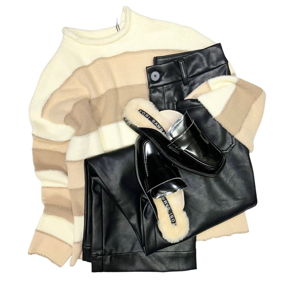 Elaine Stripe Sweater Beige