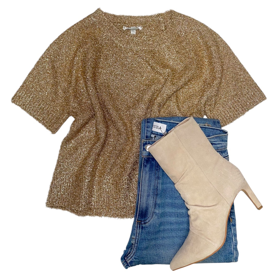 Eyelash Sparkle Sweater Gold