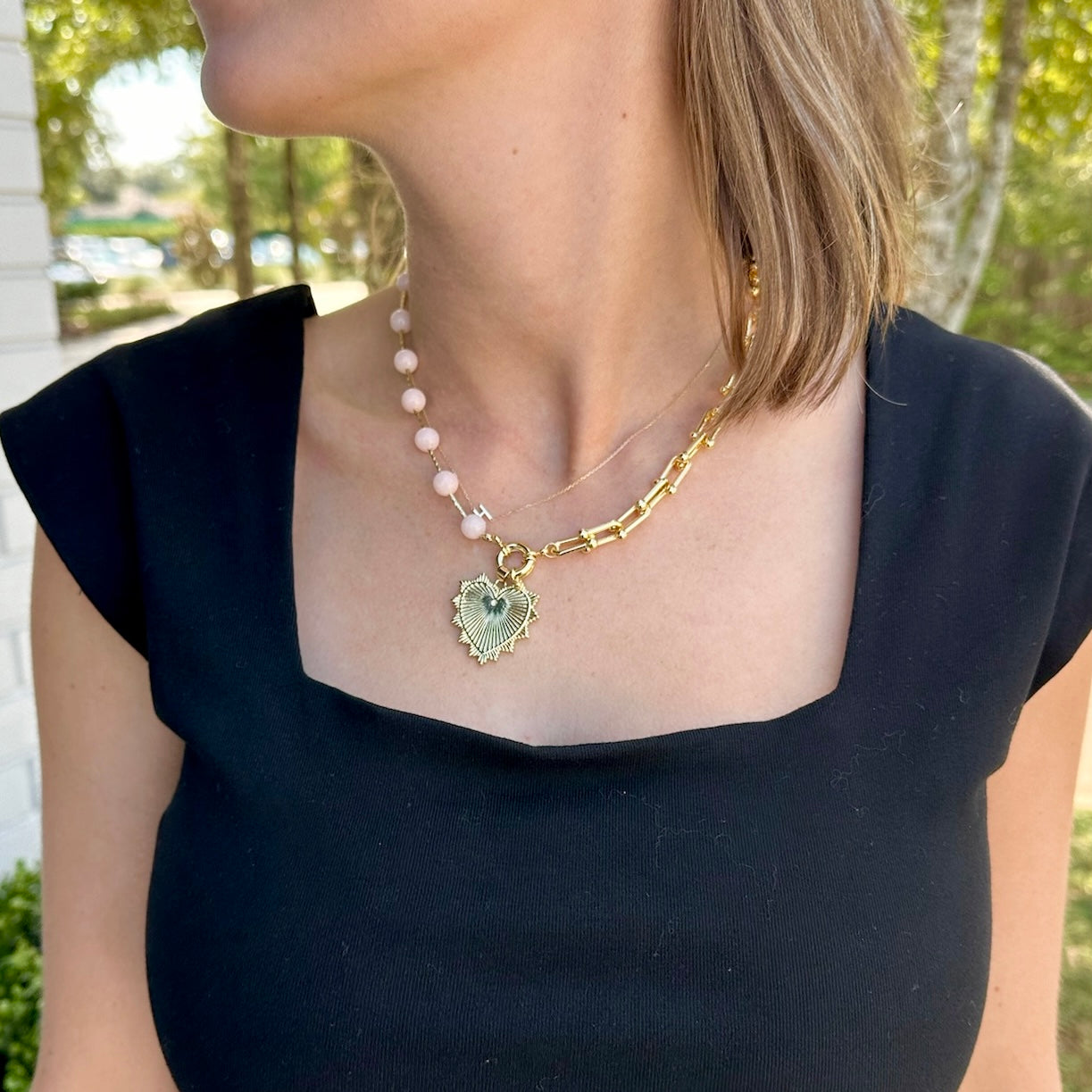 Intricate Heart Charm Necklace