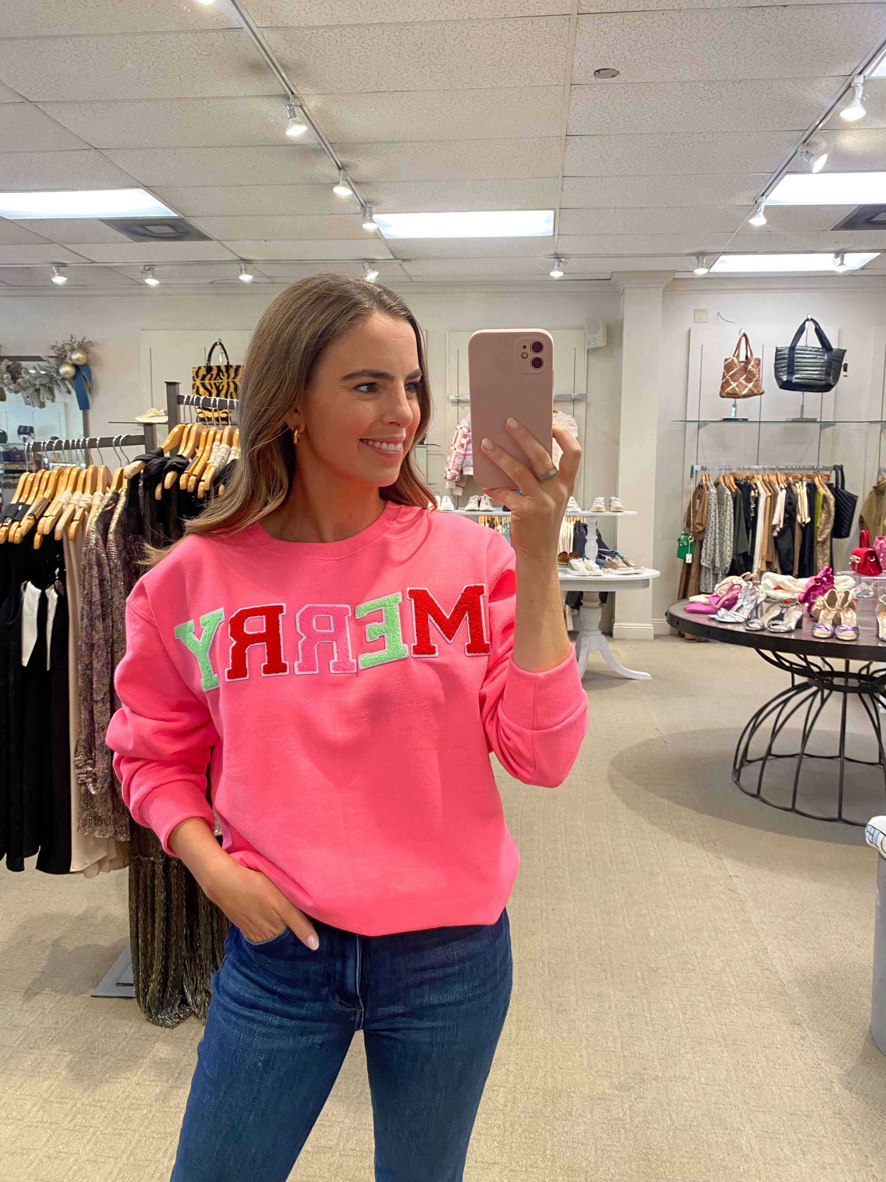 Merry Sweatshirt Pink