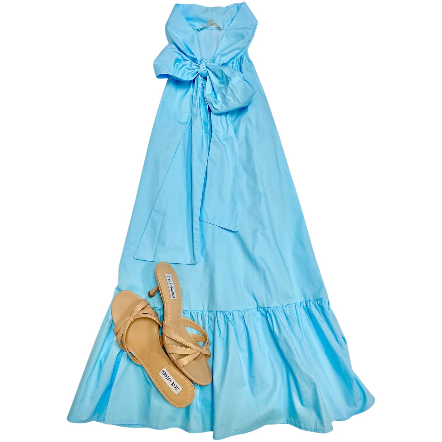 Bow Front Mini Dress LT. Blue