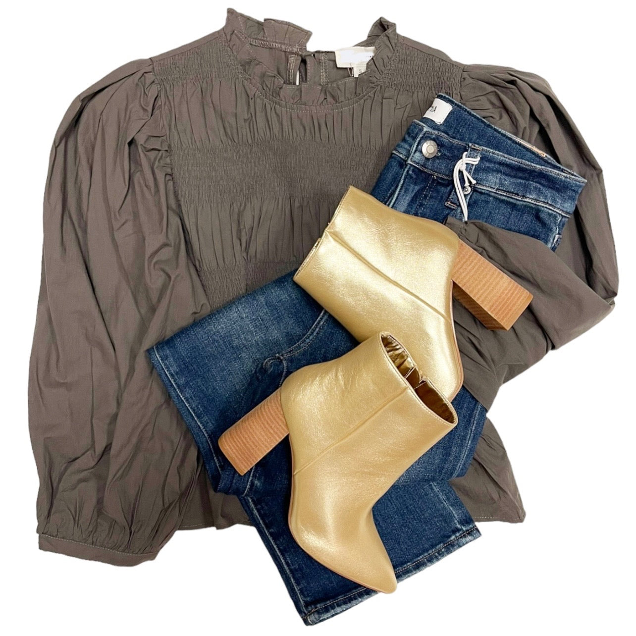 Ruffle Mock Neck Top