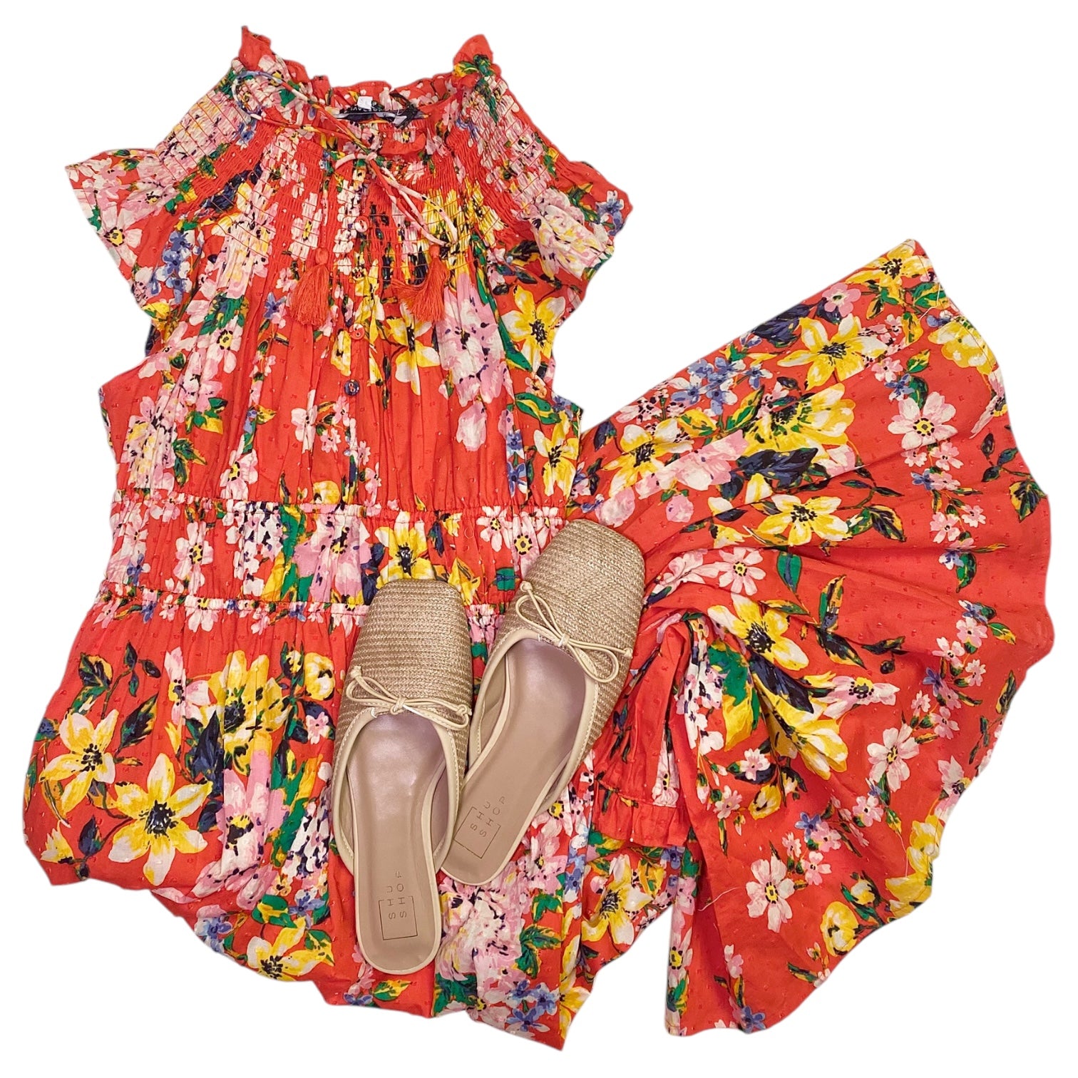 Sarahi Floral Maxi Dress Orange Multi