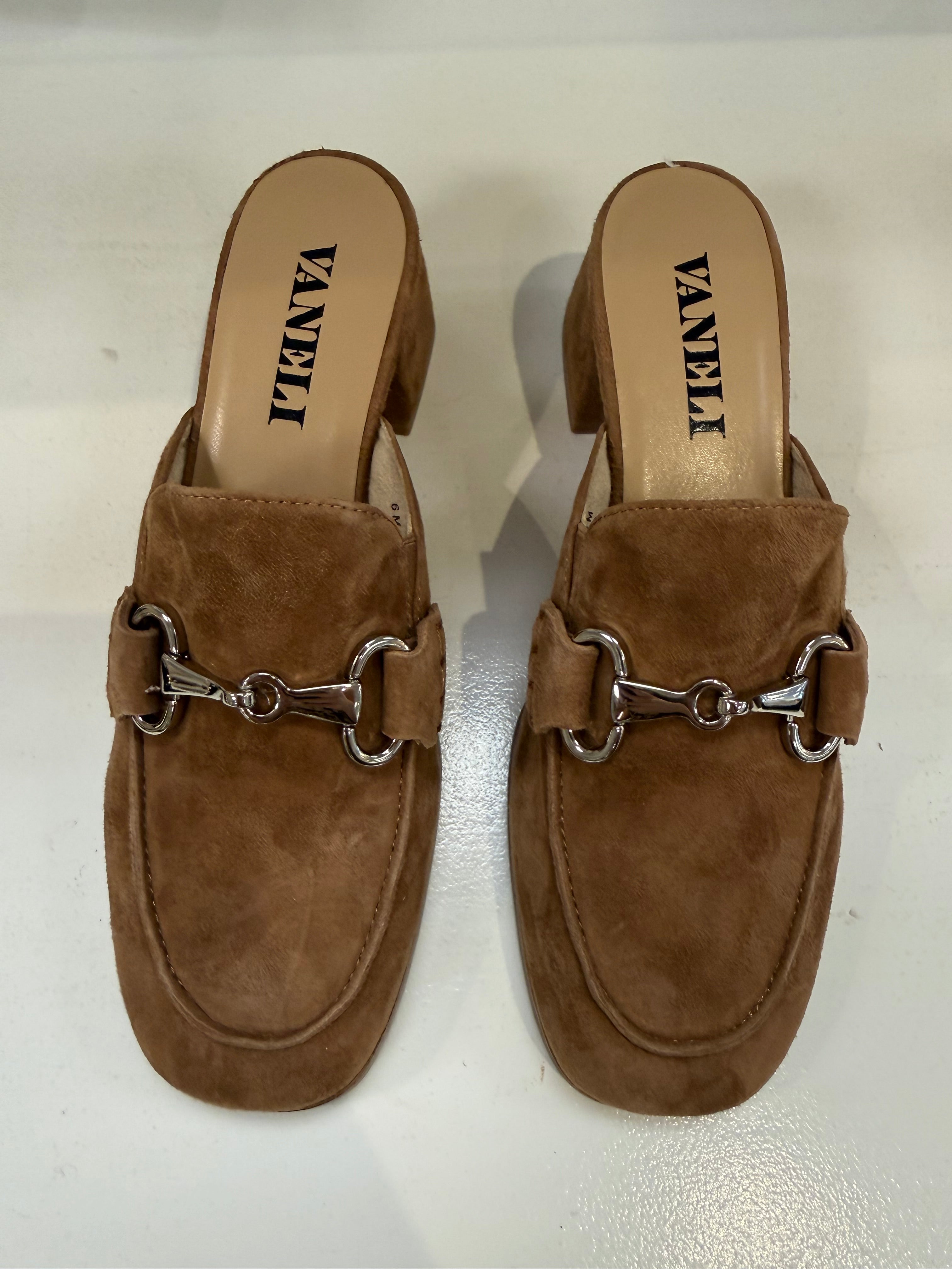 Vestry Suede Mule w Metal Detail Cuoio Suede