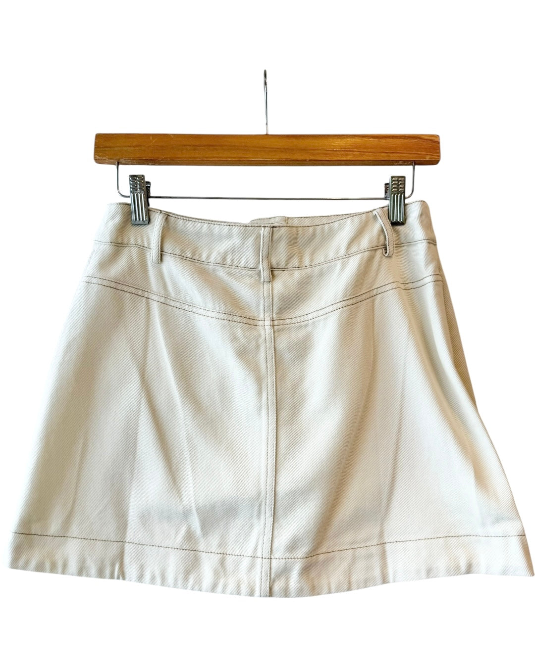 Salena Denim Skirt Ivory