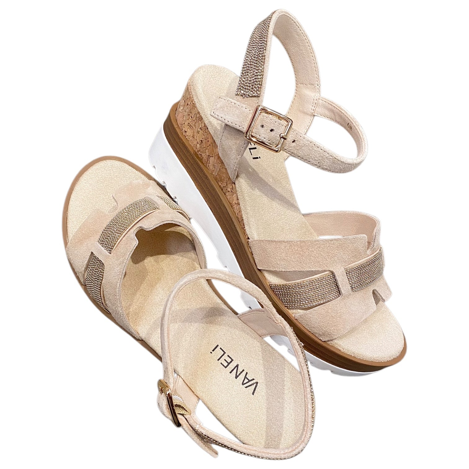 Wedge w/ Chain Detail Nude