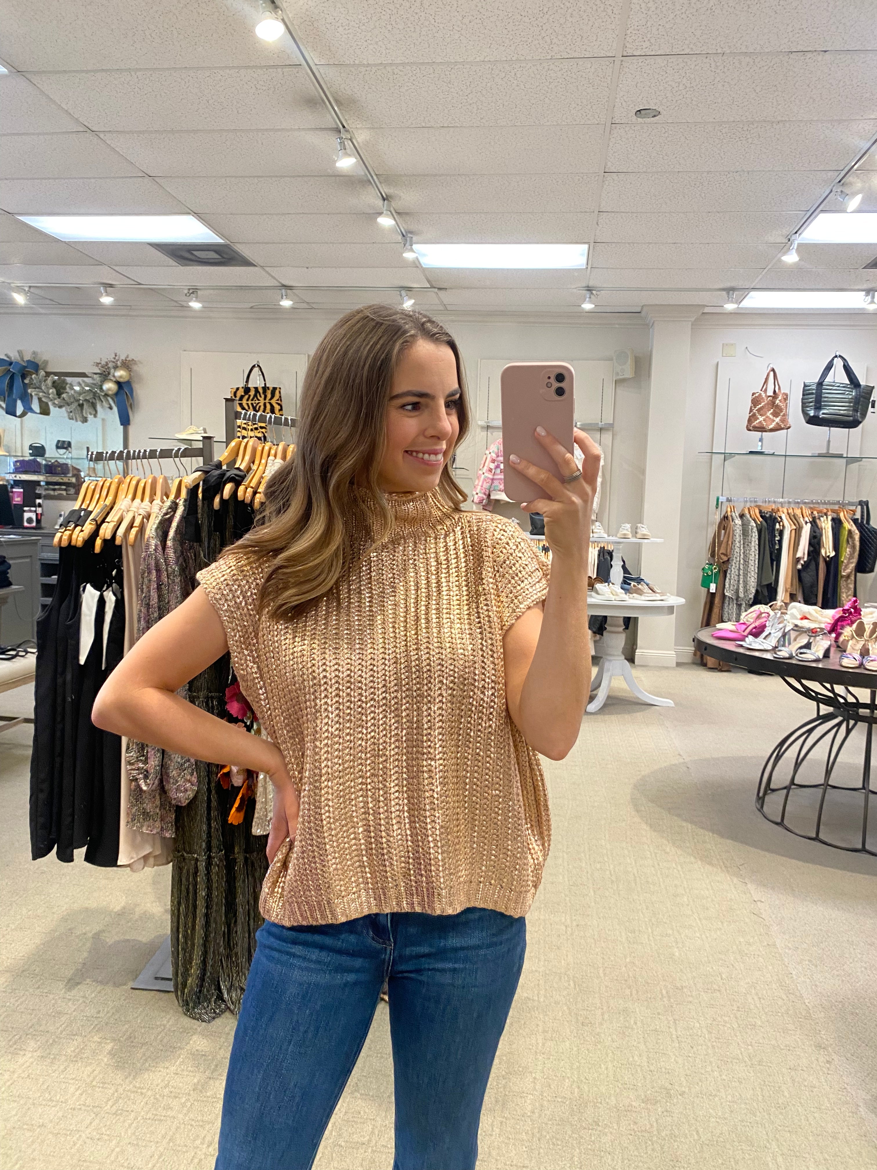 Metallic Sweater Gold