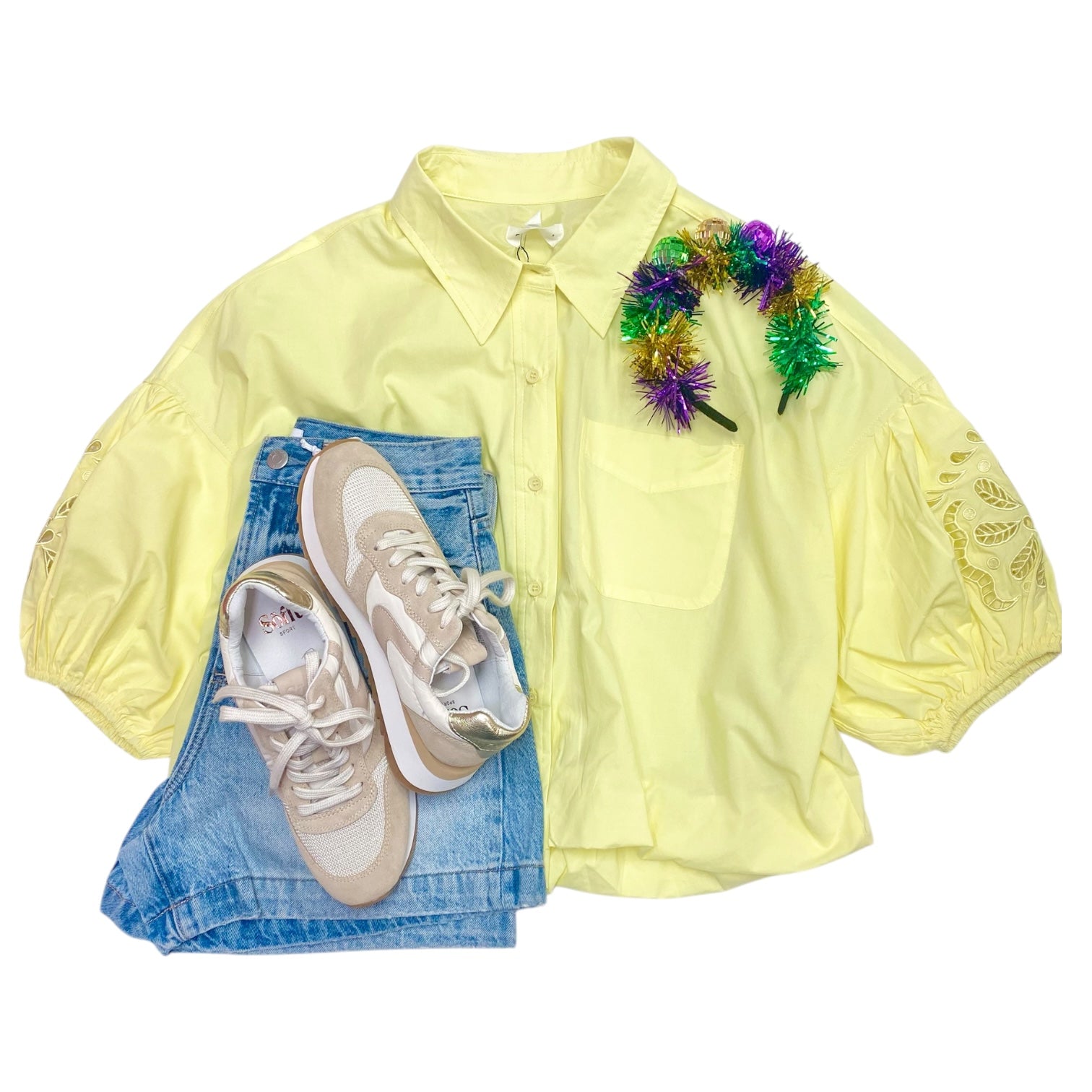 Josefina Bubble SLV Top Lemon