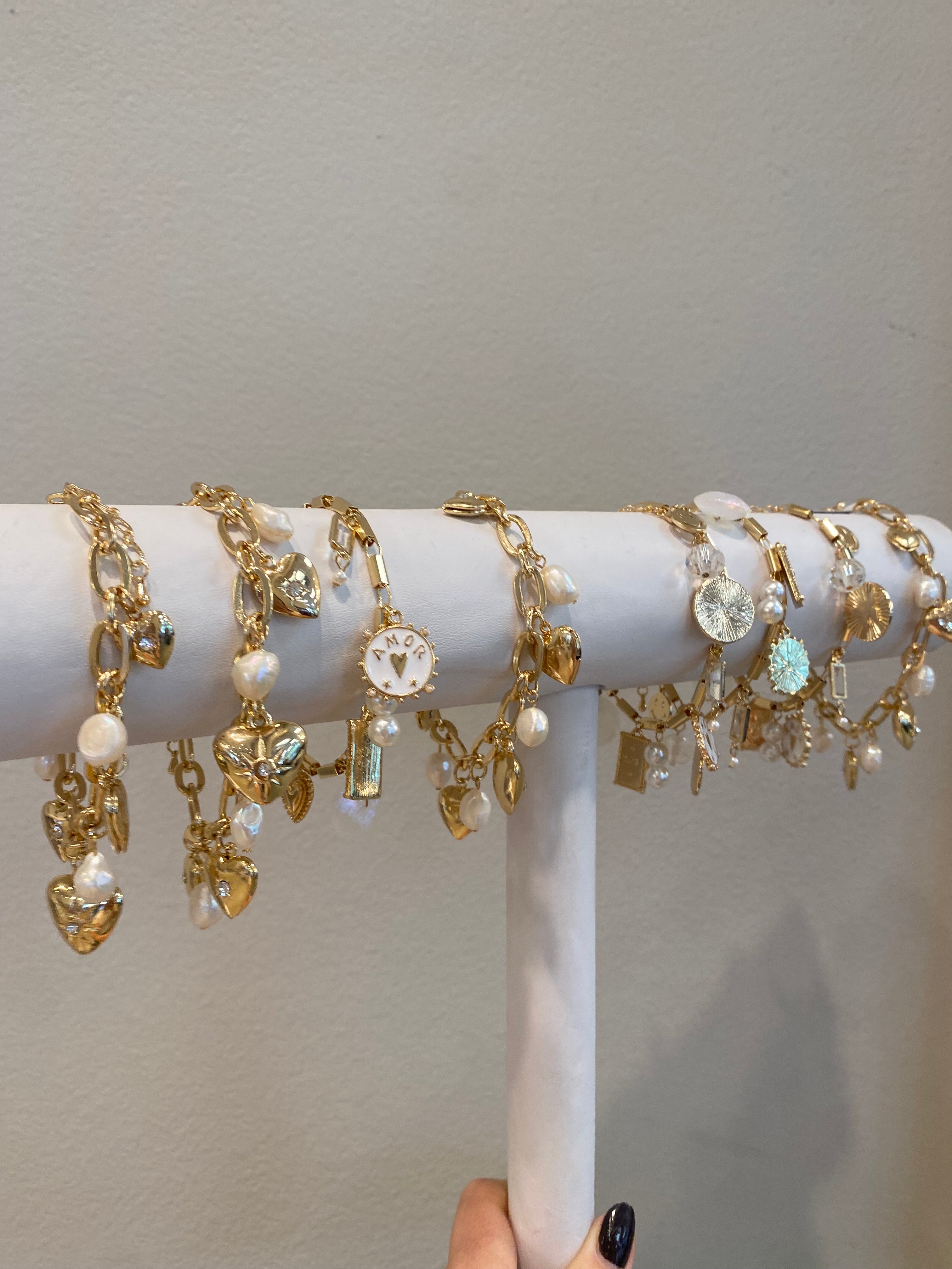 Heart and Butterfly Charm Bracelet
