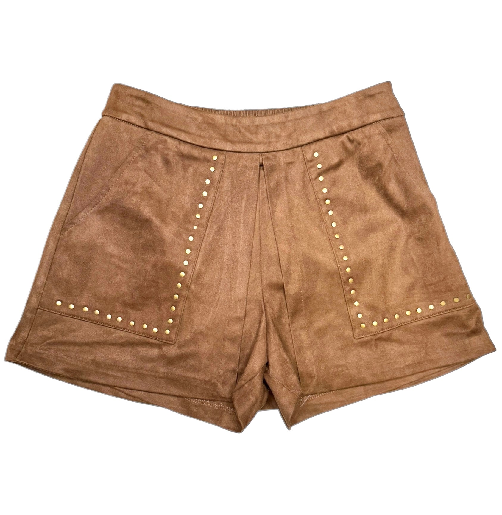 Addison Studded Shorts Brown