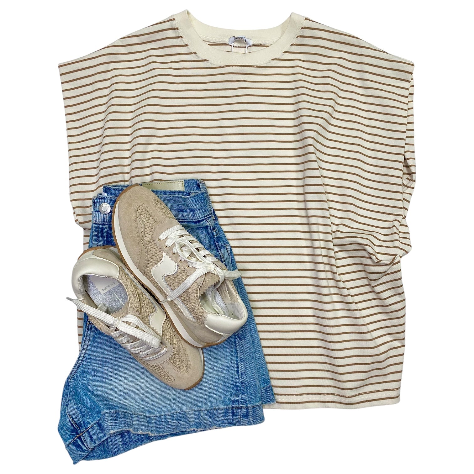 Trina Muscle Tee Sable Stripe