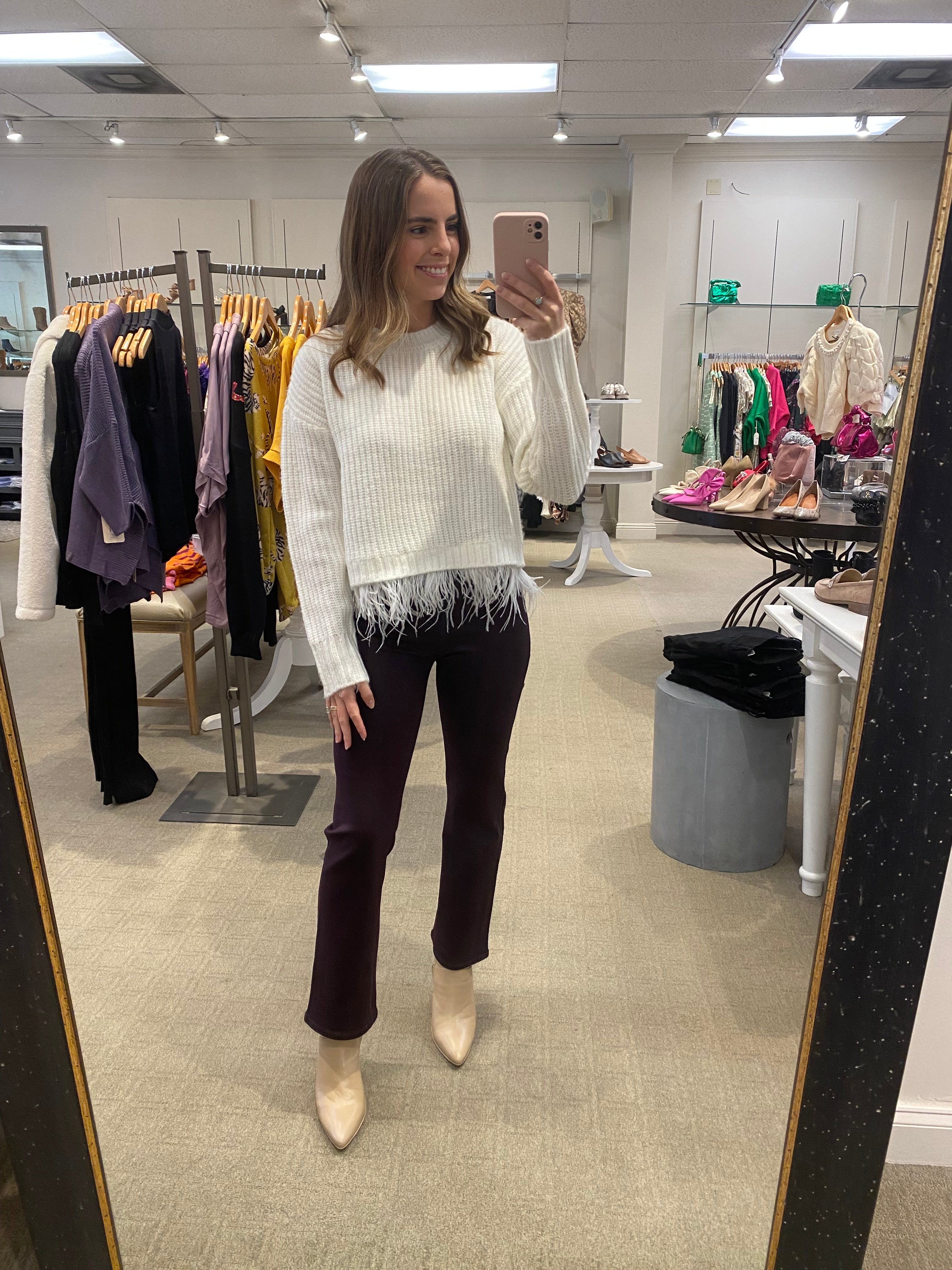 Lennon Crop Flare - Coated Amethyst