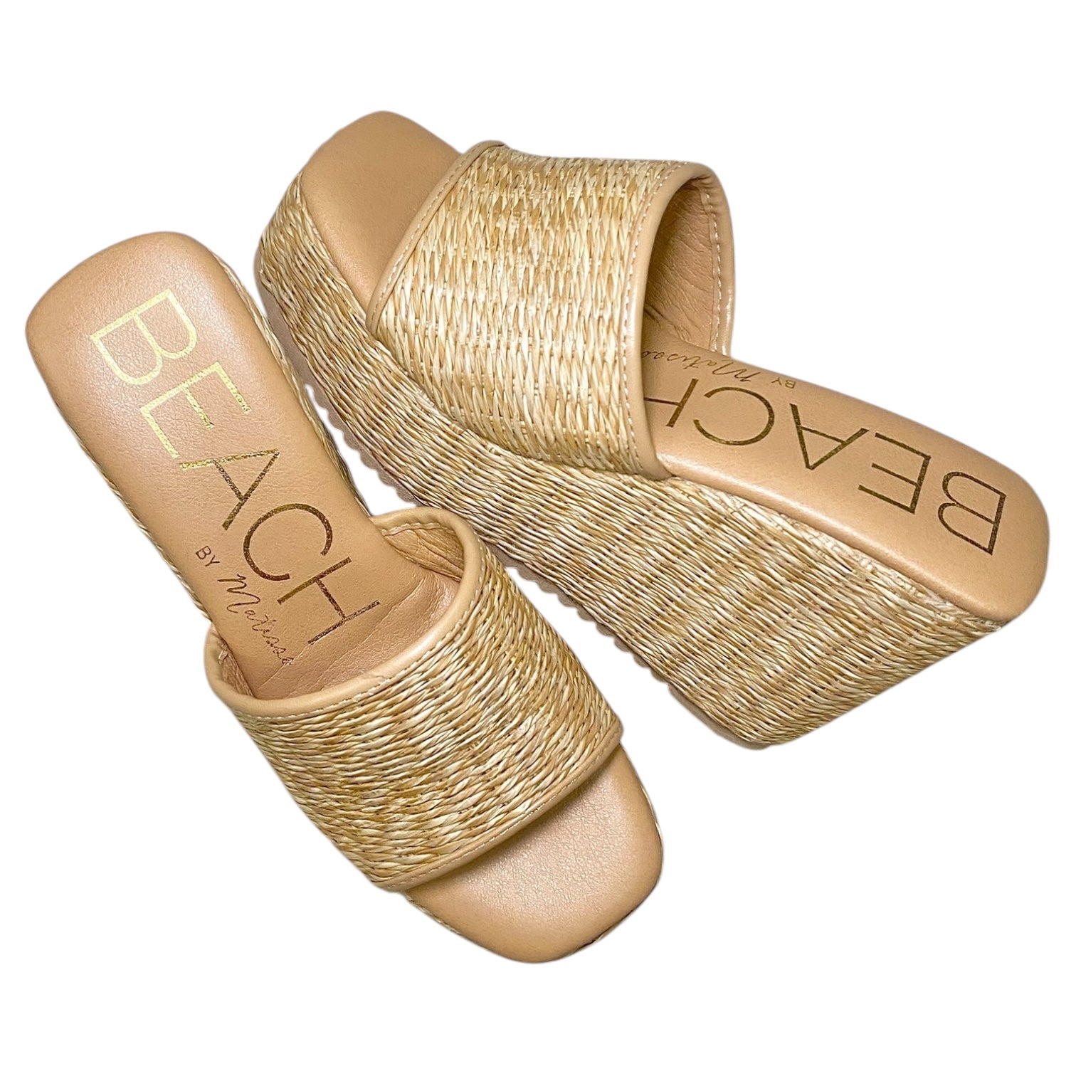 Woven Platform Wedge Tan