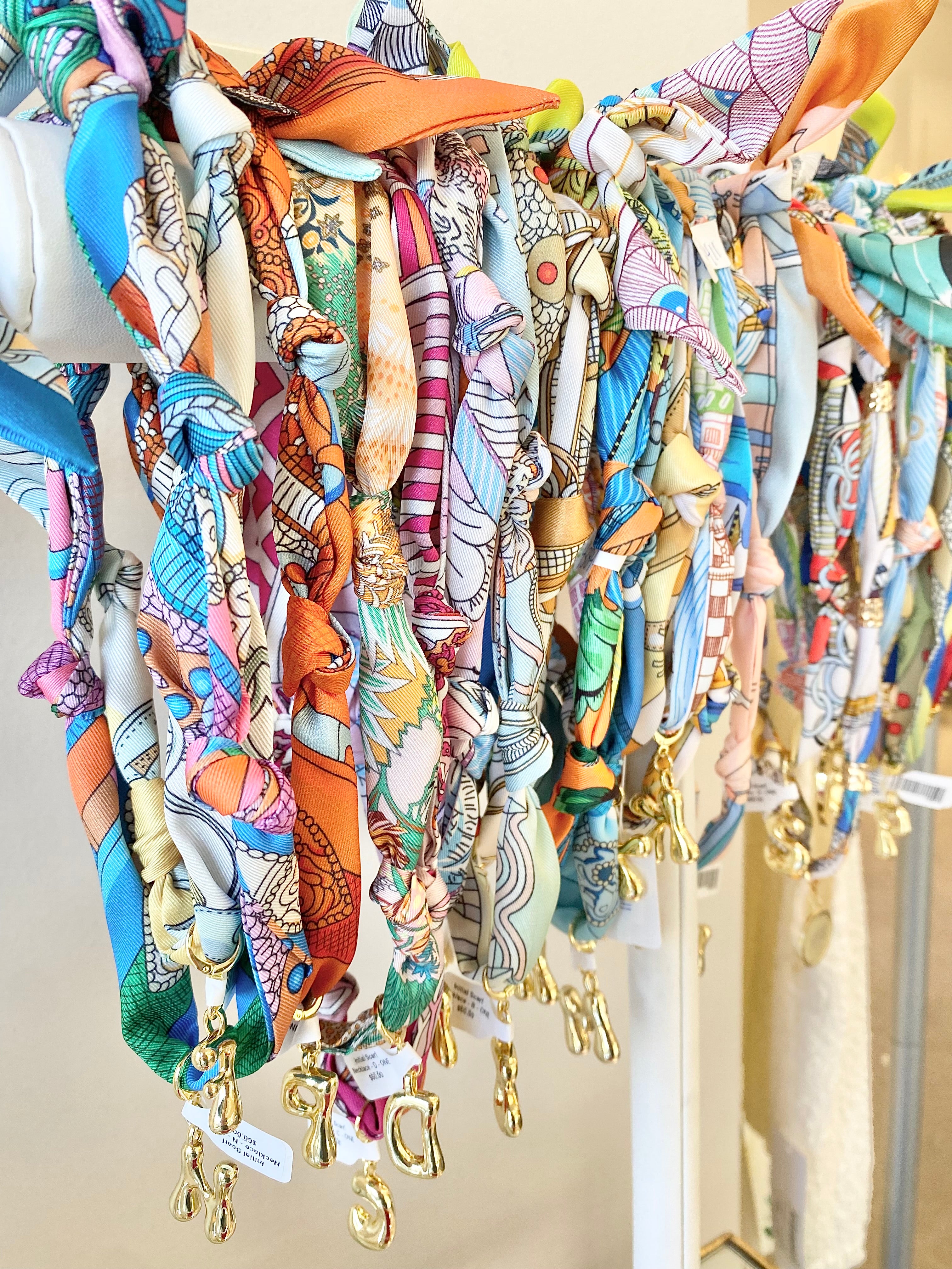 Initial Scarf Necklace